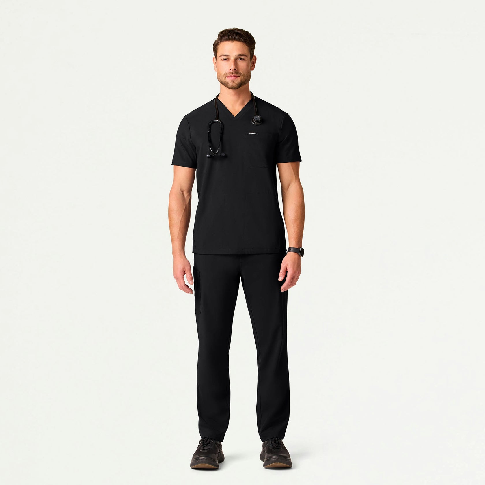 Bron ULTRAlite™ 3-Pocket Scrub Top - Black - MEN'S TOPS - Jaanuu