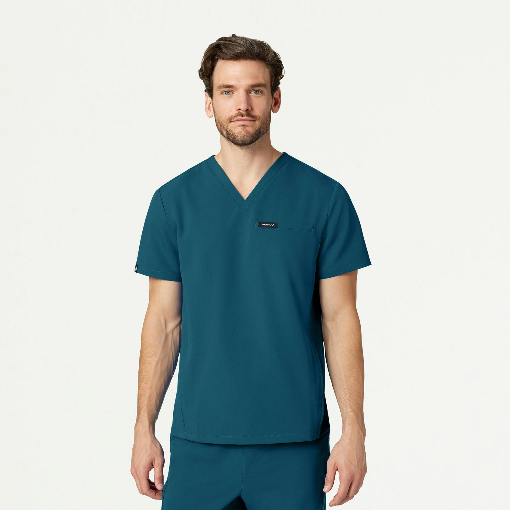 Platt 3-Pocket Scrub Top - Caribbean Blue - MEN'S TOPS - Jaanuu