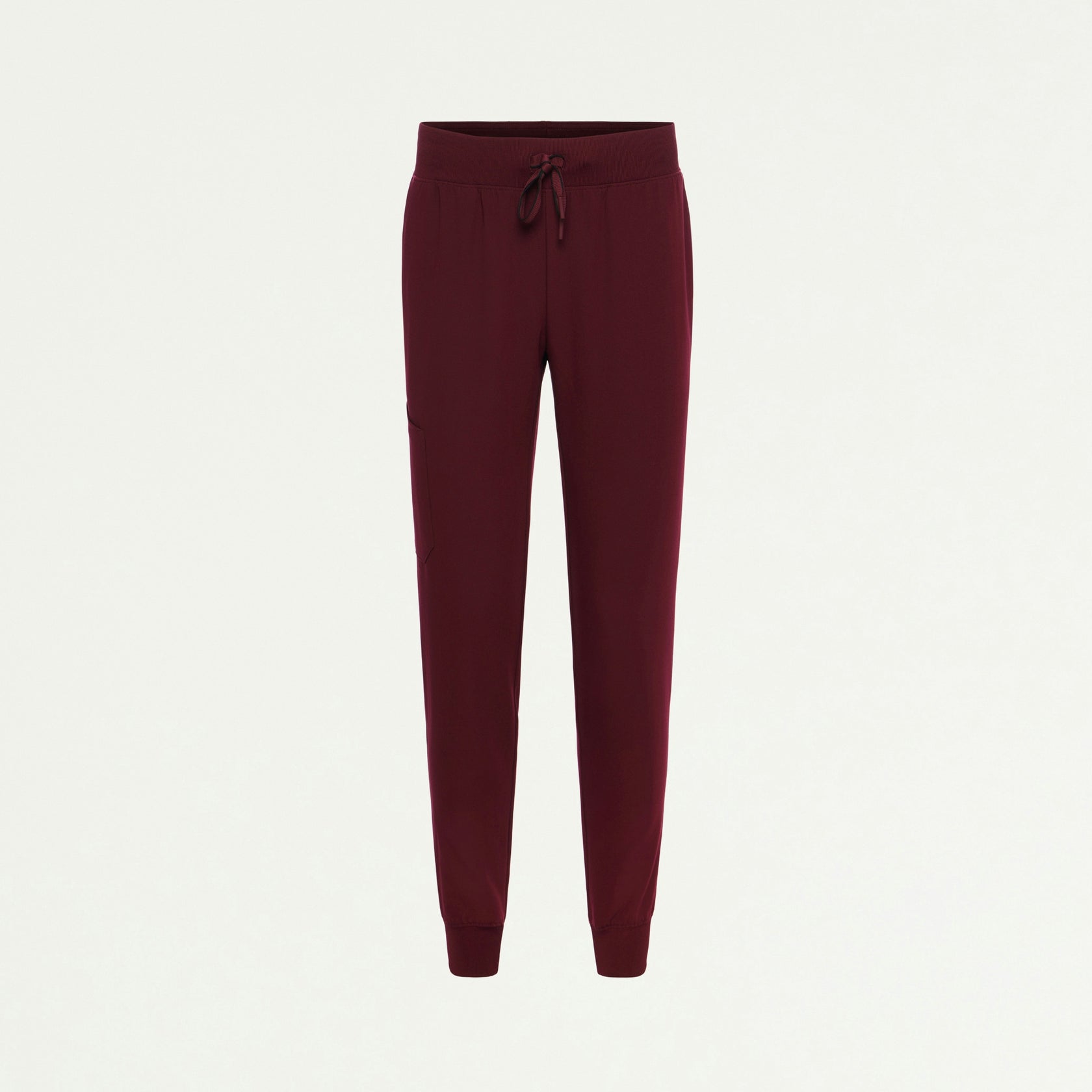 Silex Slim Knit-Waist Scrub Jogger - Burgundy - WOMEN'S PANTS - Jaanuu