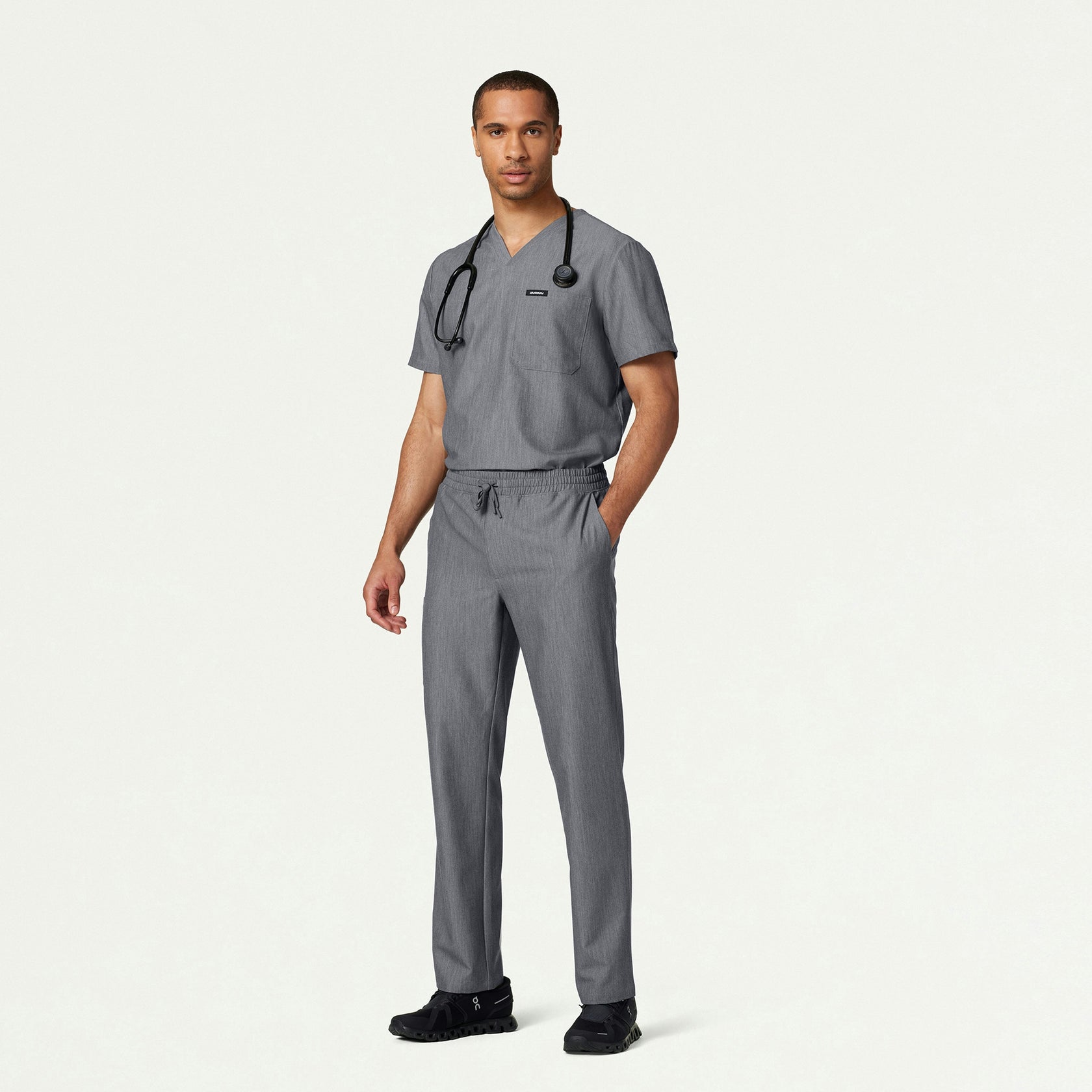 Rhodes Everyday Straight-Leg Scrub Pant - Heather Gray - MEN'S PANTS - Jaanuu