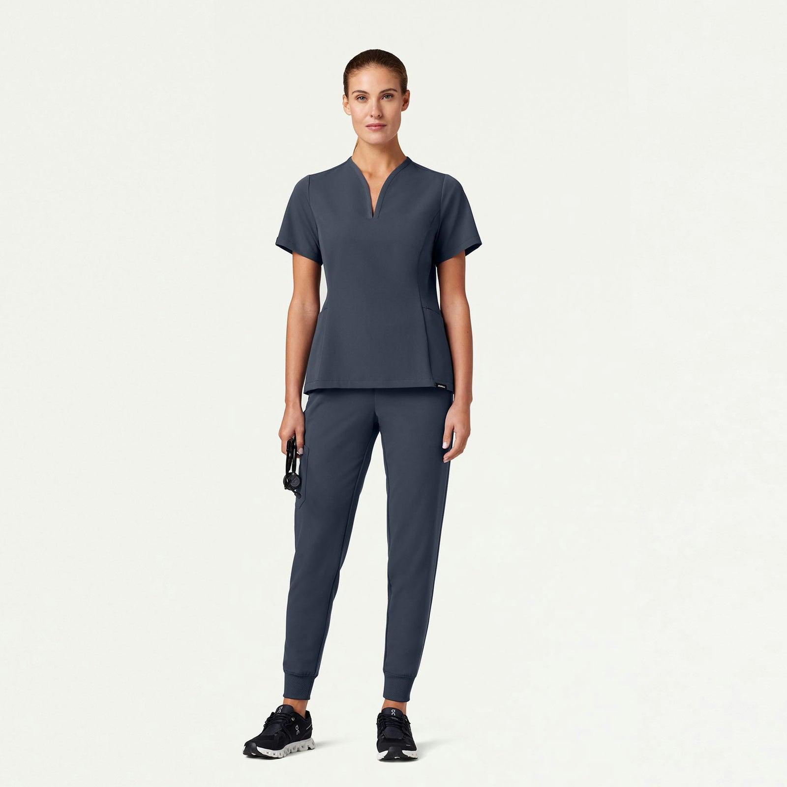 Silex Slim Knit-Waist Scrub Jogger - Carbon Gray - WOMEN'S PANTS - Jaanuu