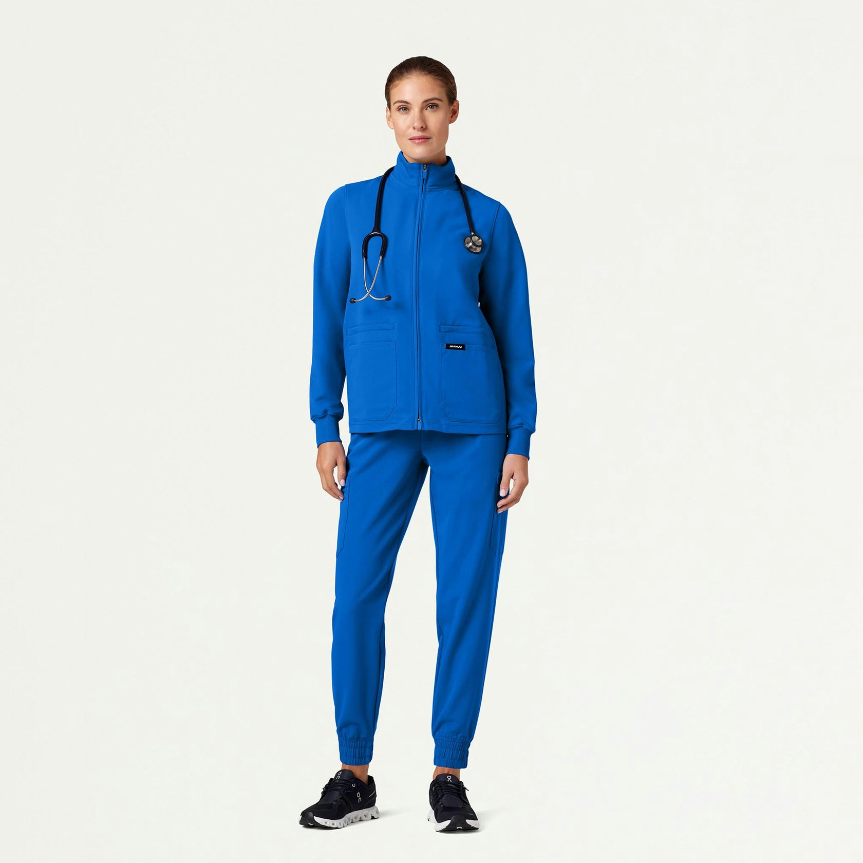 Ceri Essential 6-Pocket Scrub Jacket - Royal Blue - WOMEN'S JACKETS - Jaanuu