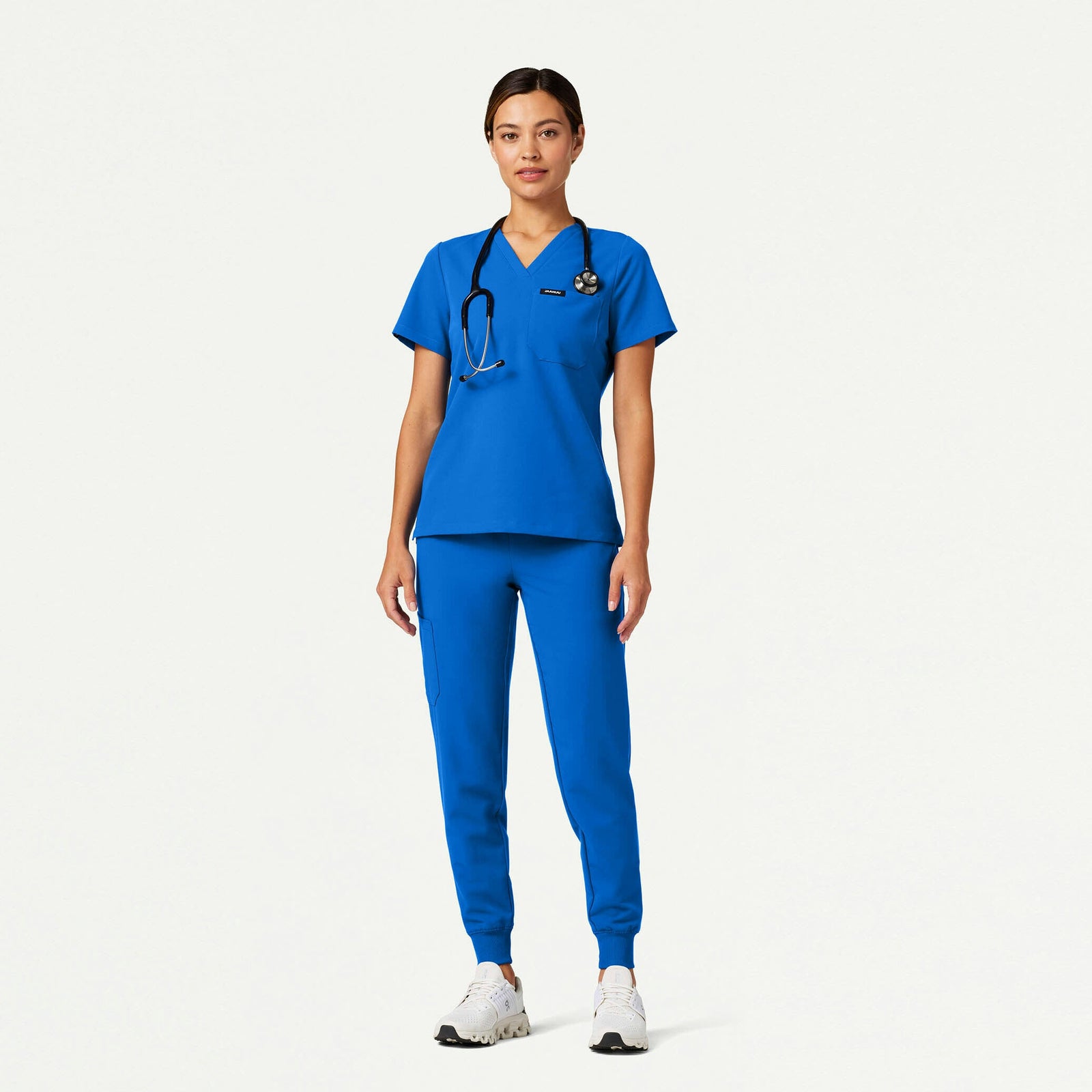 Rhena Slim Essential 1-Pocket Scrub Top - Royal Blue - WOMEN'S TOPS - Jaanuu