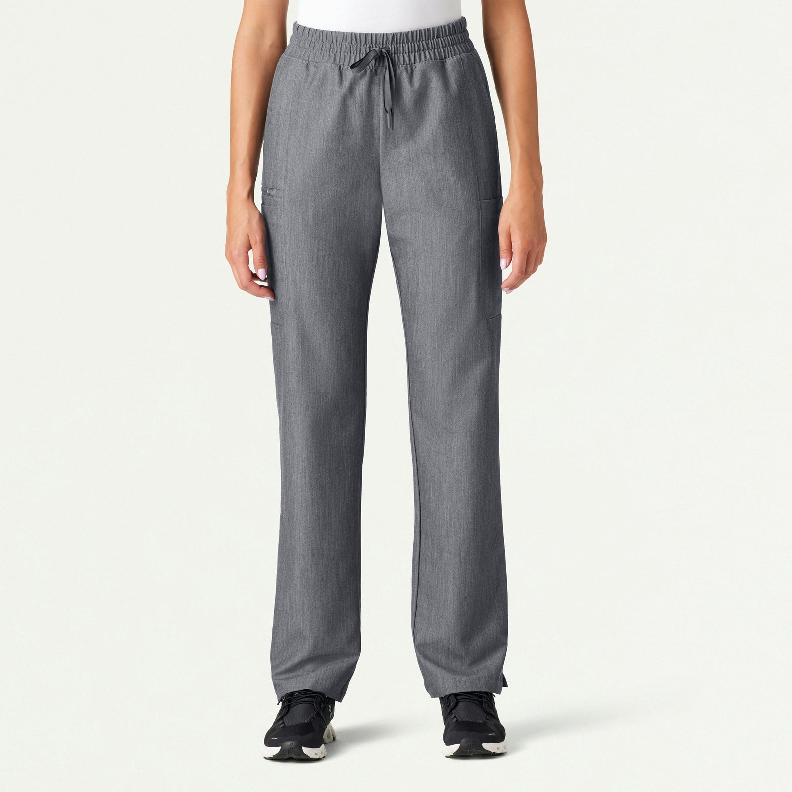 Payla 8-Pocket High Waisted Scrub Pant - Heather Gray - WOMEN'S PANTS - Jaanuu