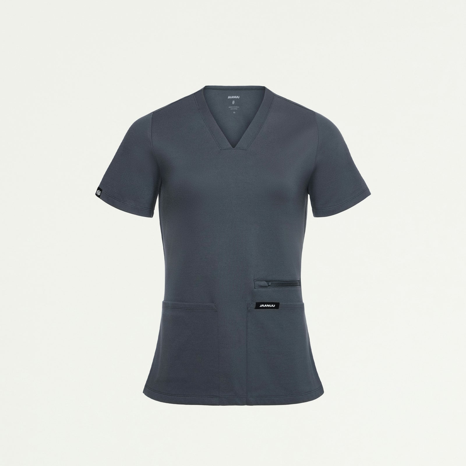 Kass Slim 4-Pocket ULTRAsoft Scrub Top - Carbon Gray - WOMEN'S TOPS - Jaanuu