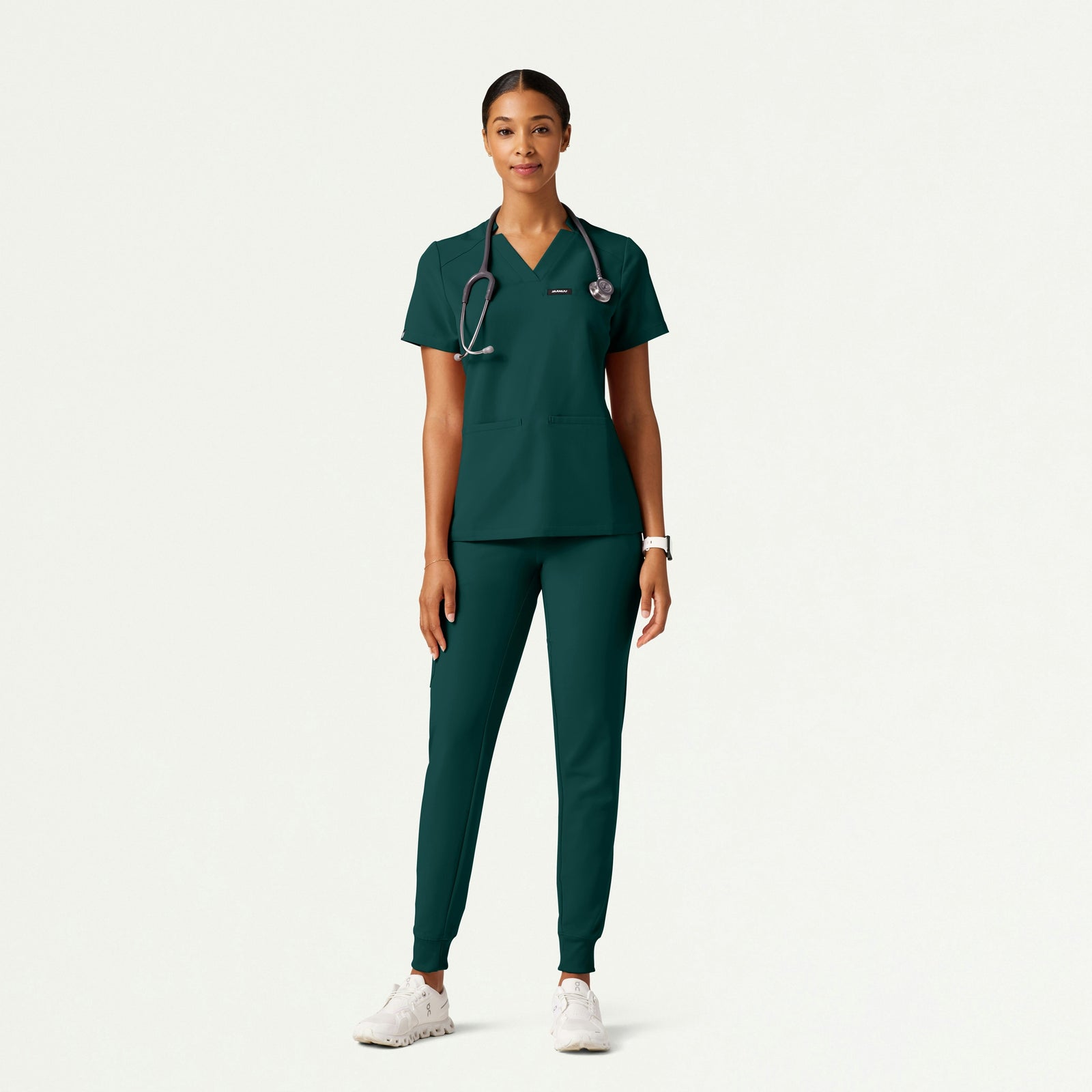 Silex Slim Knit-Waist Scrub Jogger - Midnight Green - WOMEN'S PANTS - Jaanuu