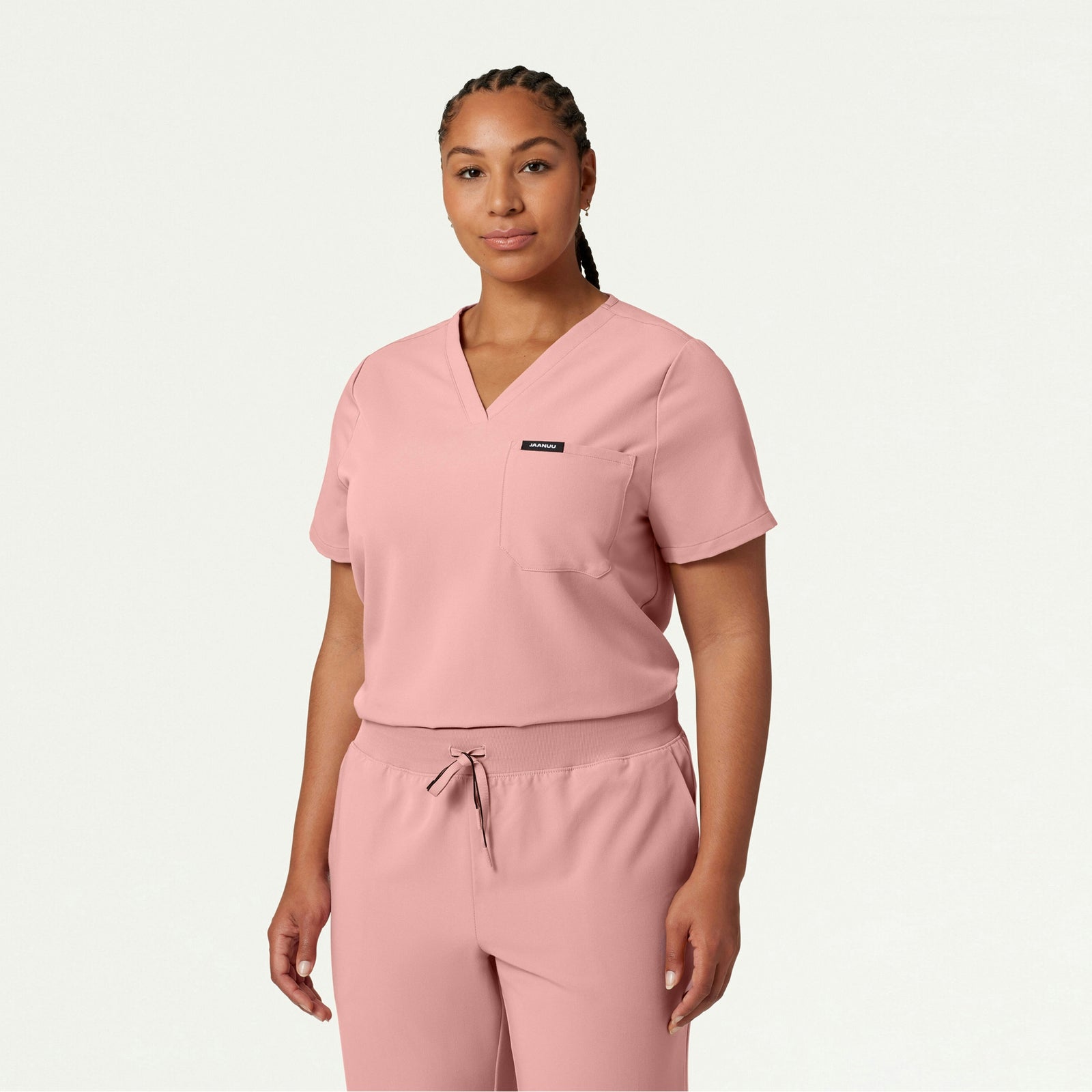 Rhena Essential 1-Pocket Scrub Top - Mauve - WOMEN'S TOPS - Jaanuu