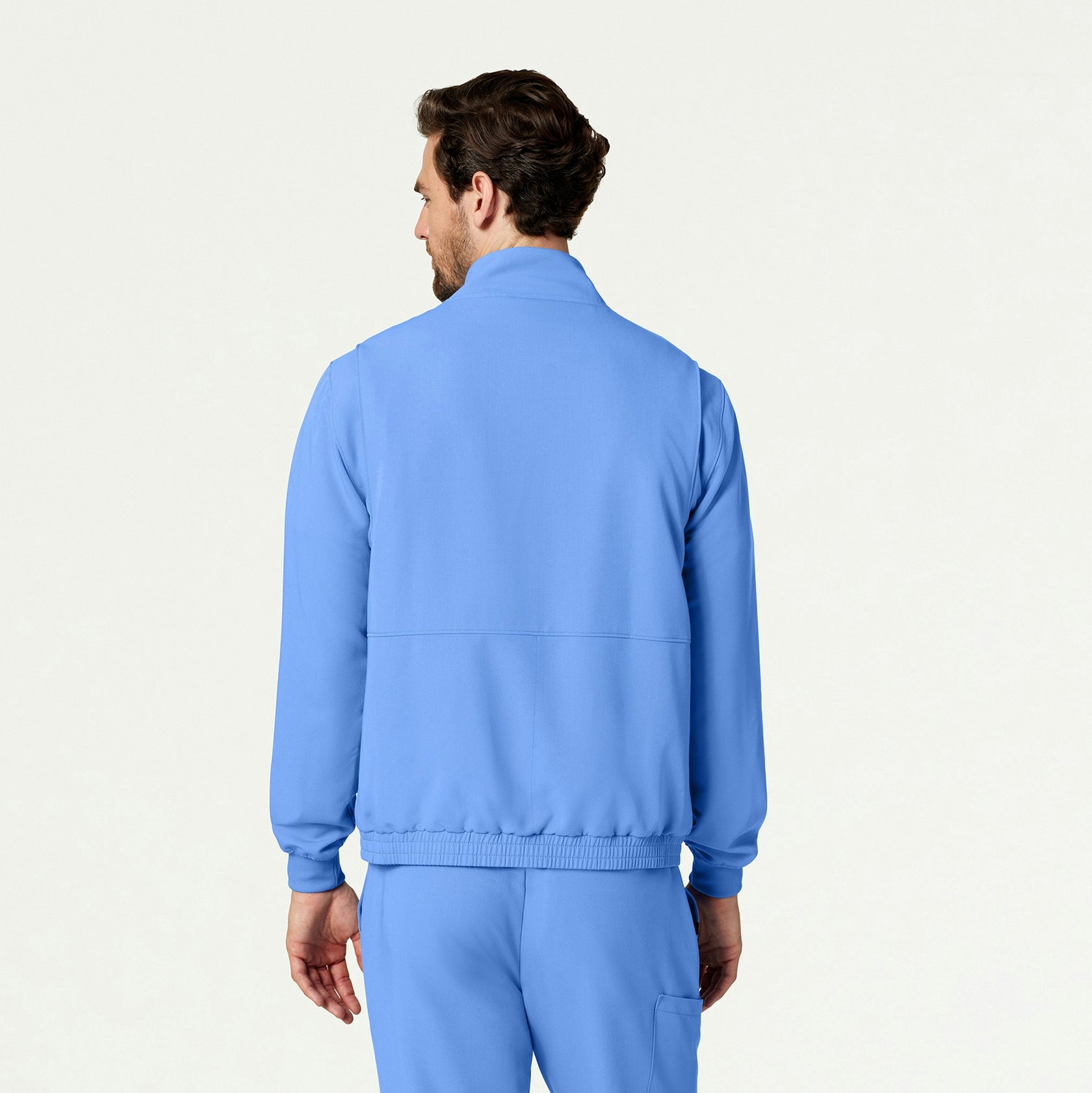 Wolfe Everyday 6-Pocket Scrub Jacket - Ceil Blue - MEN'S JACKETS - Jaanuu