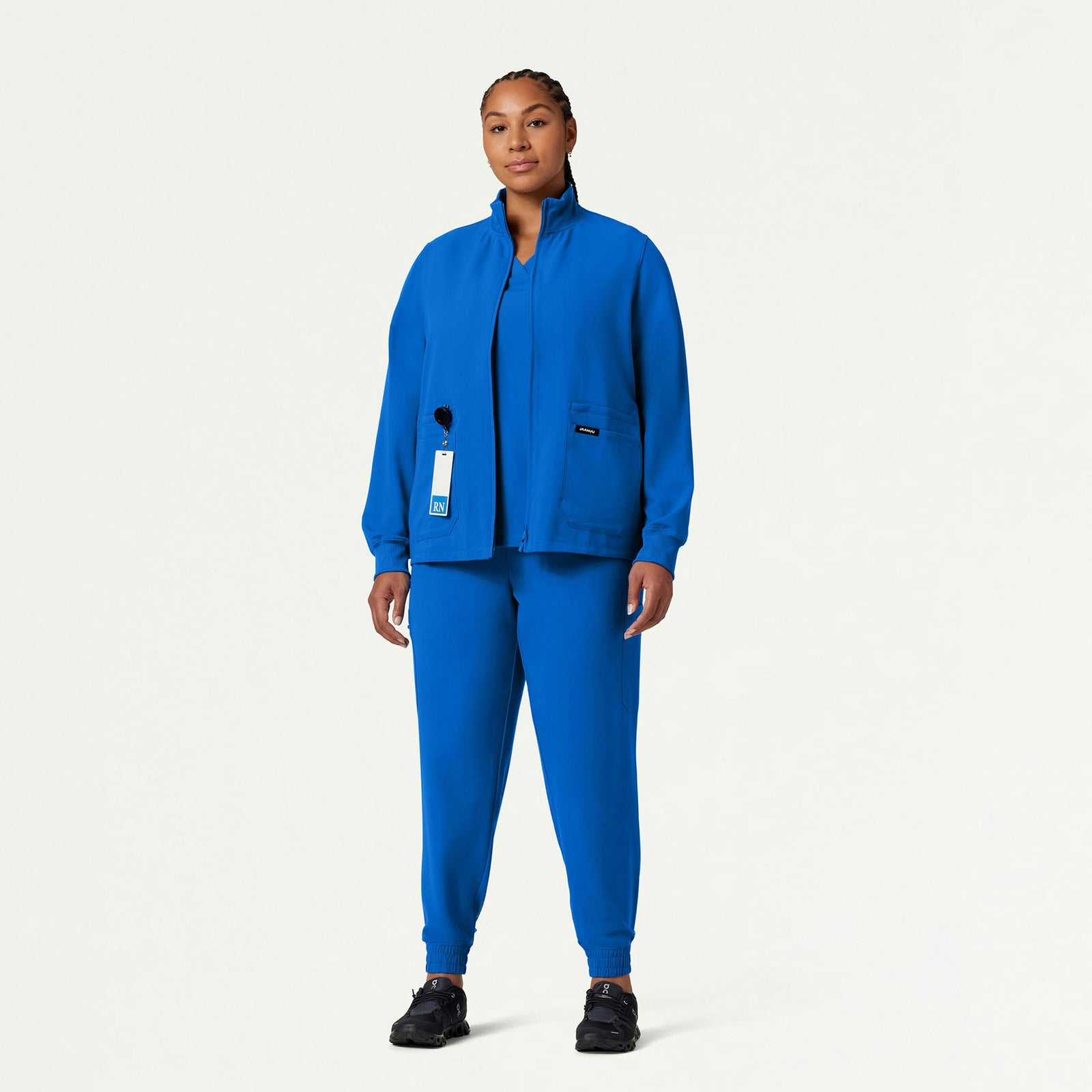 Ceri Essential 6-Pocket Scrub Jacket - Royal Blue - WOMEN'S JACKETS - Jaanuu