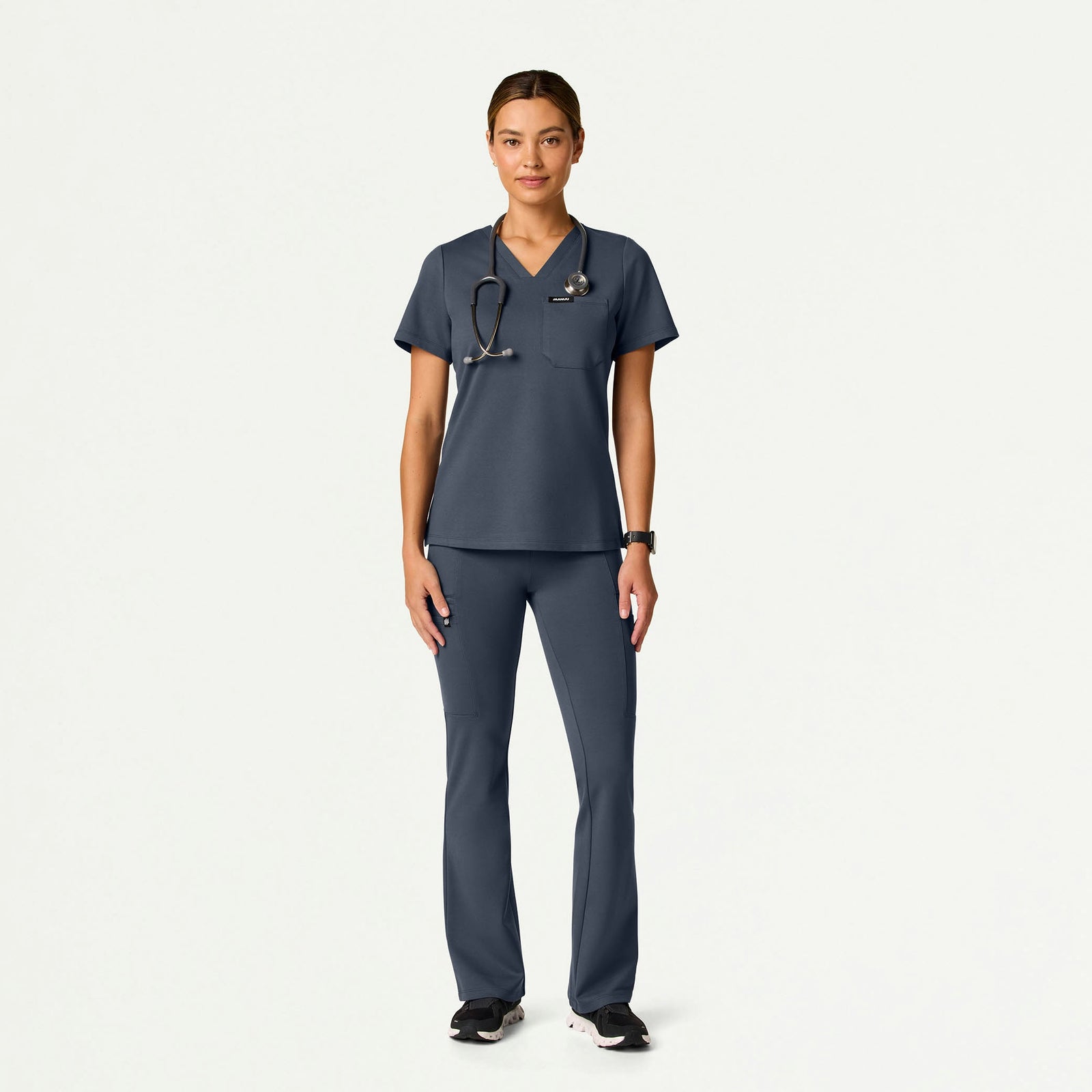 Sona Slim ULTRAsoft Scrub Top - Carbon Gray - WOMEN'S TOPS - Jaanuu