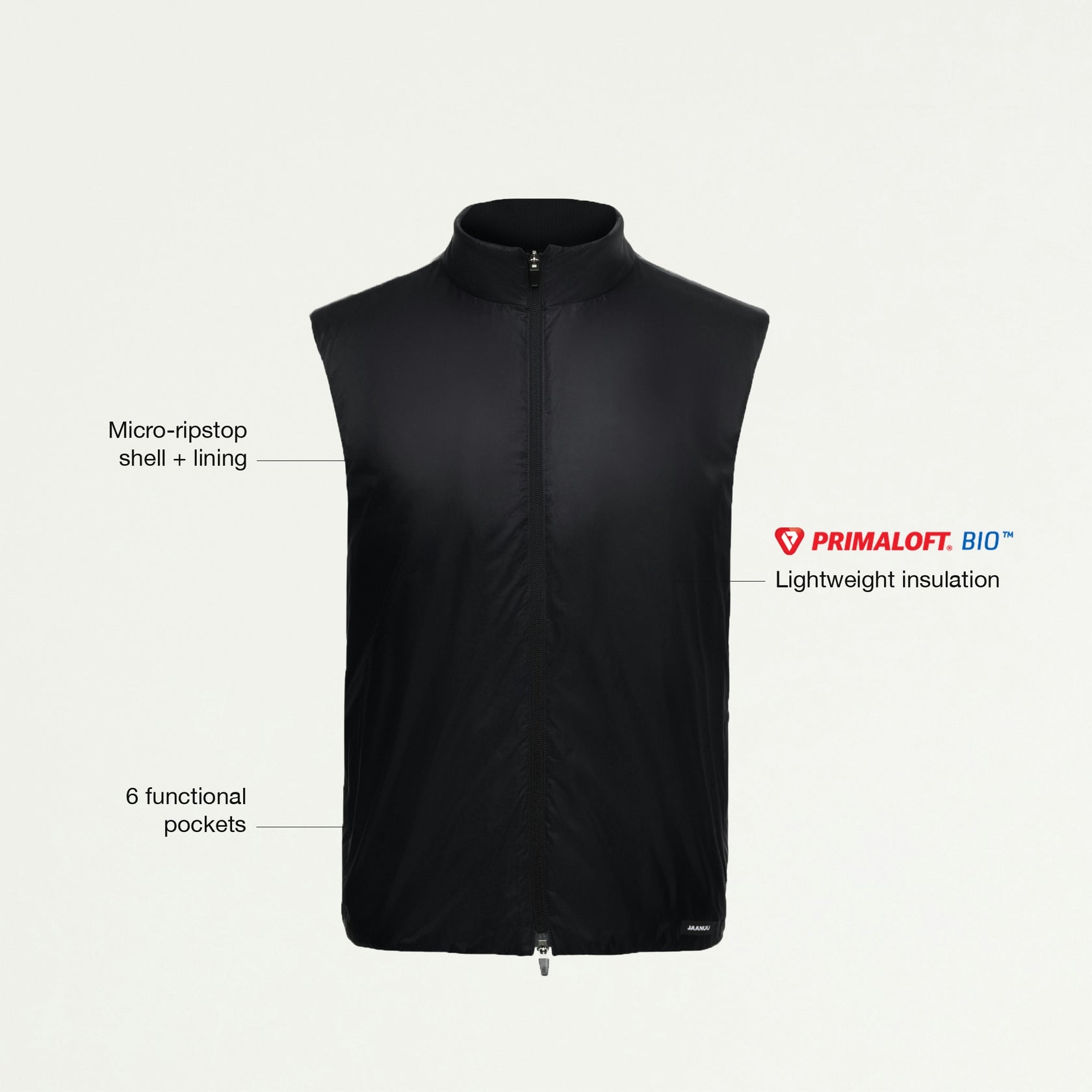 Phantom Insulated Vest - Black - MEN'S JACKETS - Jaanuu