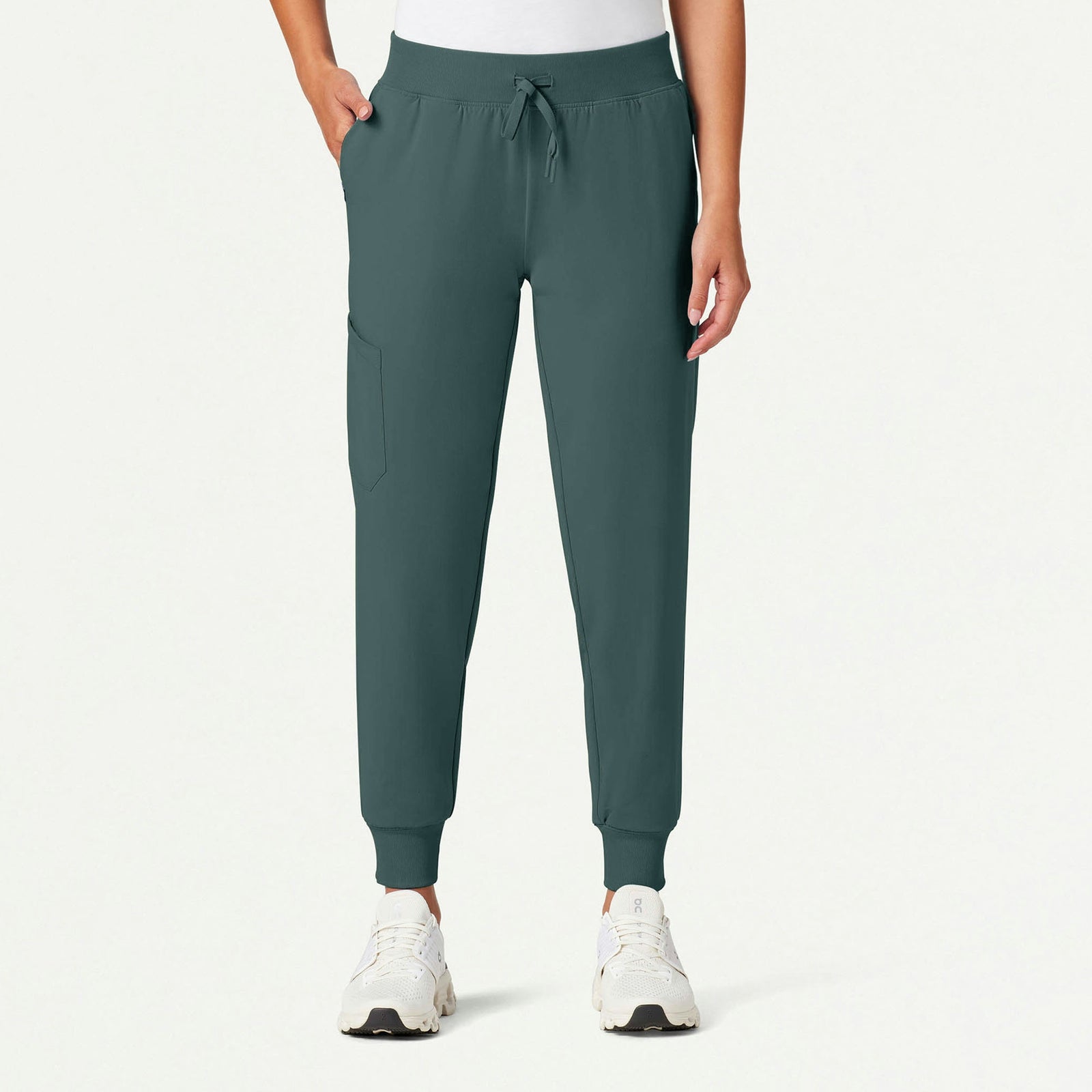 Silex Slim Knit-Waist Scrub Jogger - Alpine Green - WOMEN'S PANTS - Jaanuu