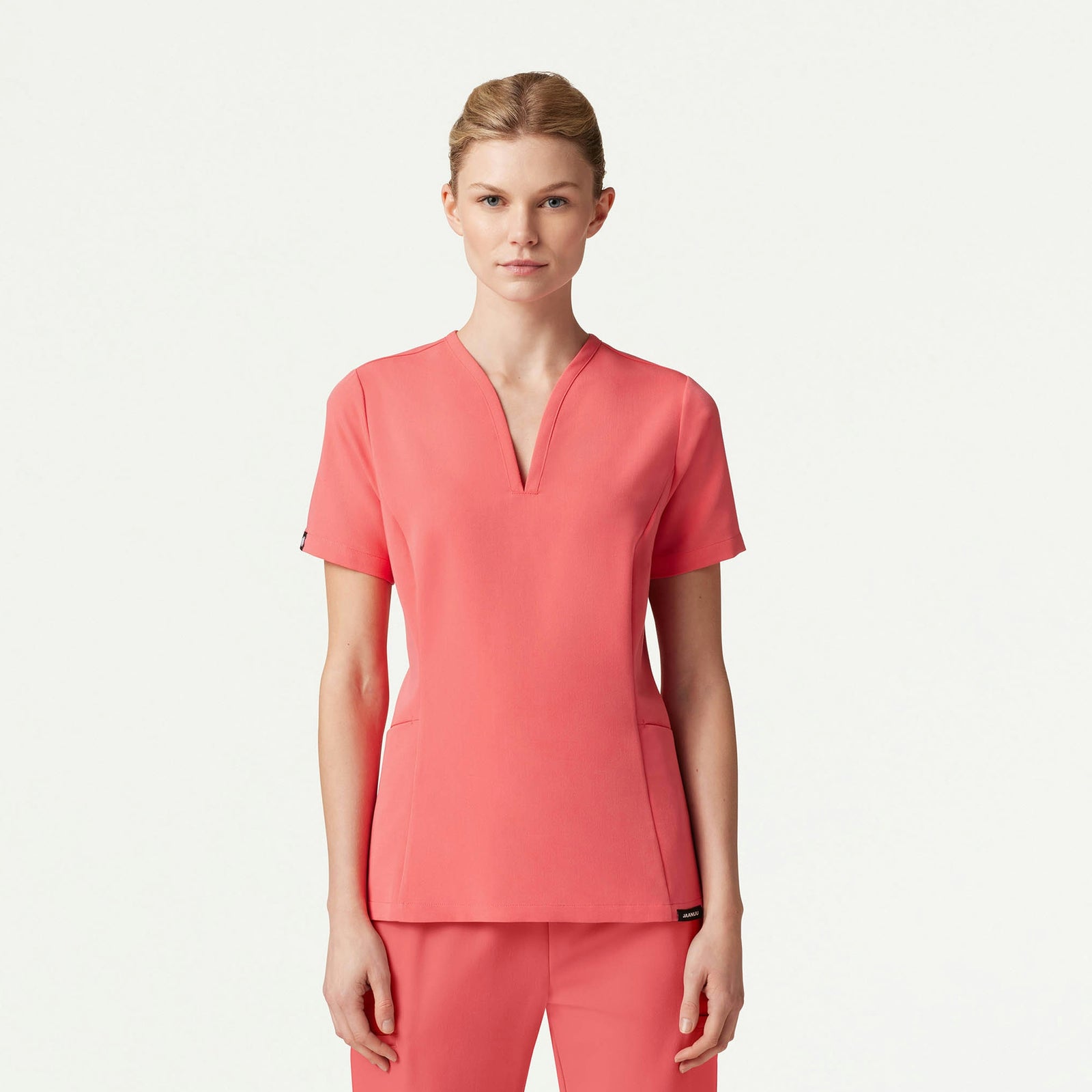 Calix Fit & Flare Scrub Top - Digital Pink - WOMEN'S TOPS - Jaanuu