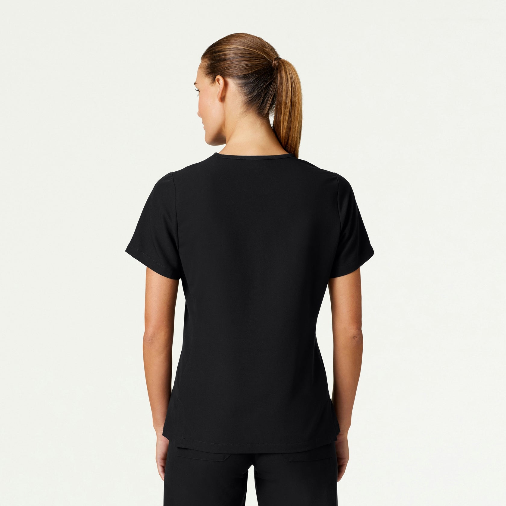 Carte Slim 2-Pocket Scrub Top - Black - WOMEN'S TOPS - Jaanuu