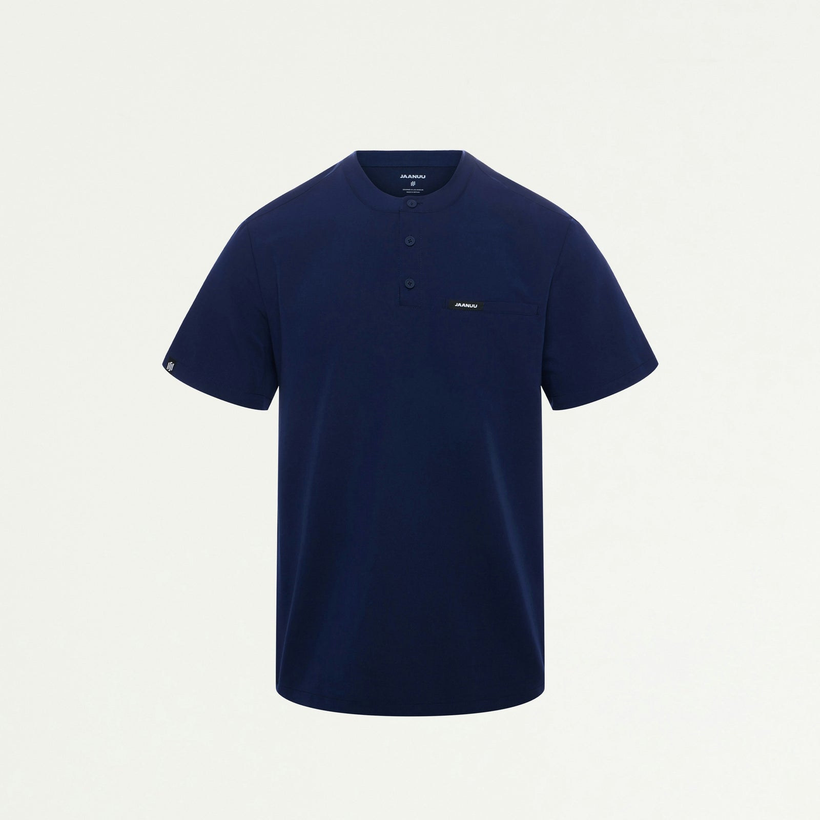 Reeve Henley Scrub Top - Midnight Navy - MEN'S TOPS - Jaanuu