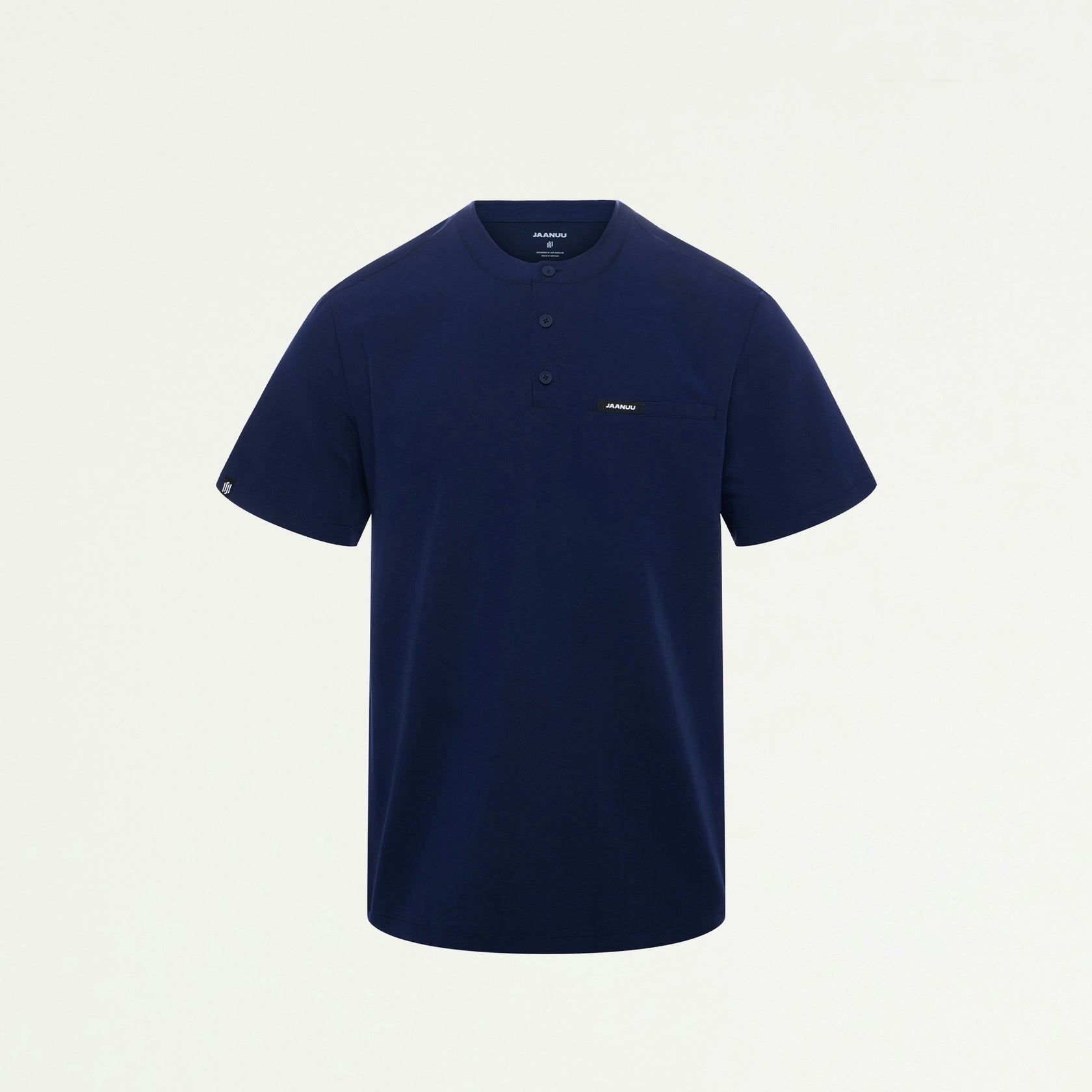 Reeve Henley Scrub Top - Midnight Navy - MEN'S TOPS - Jaanuu