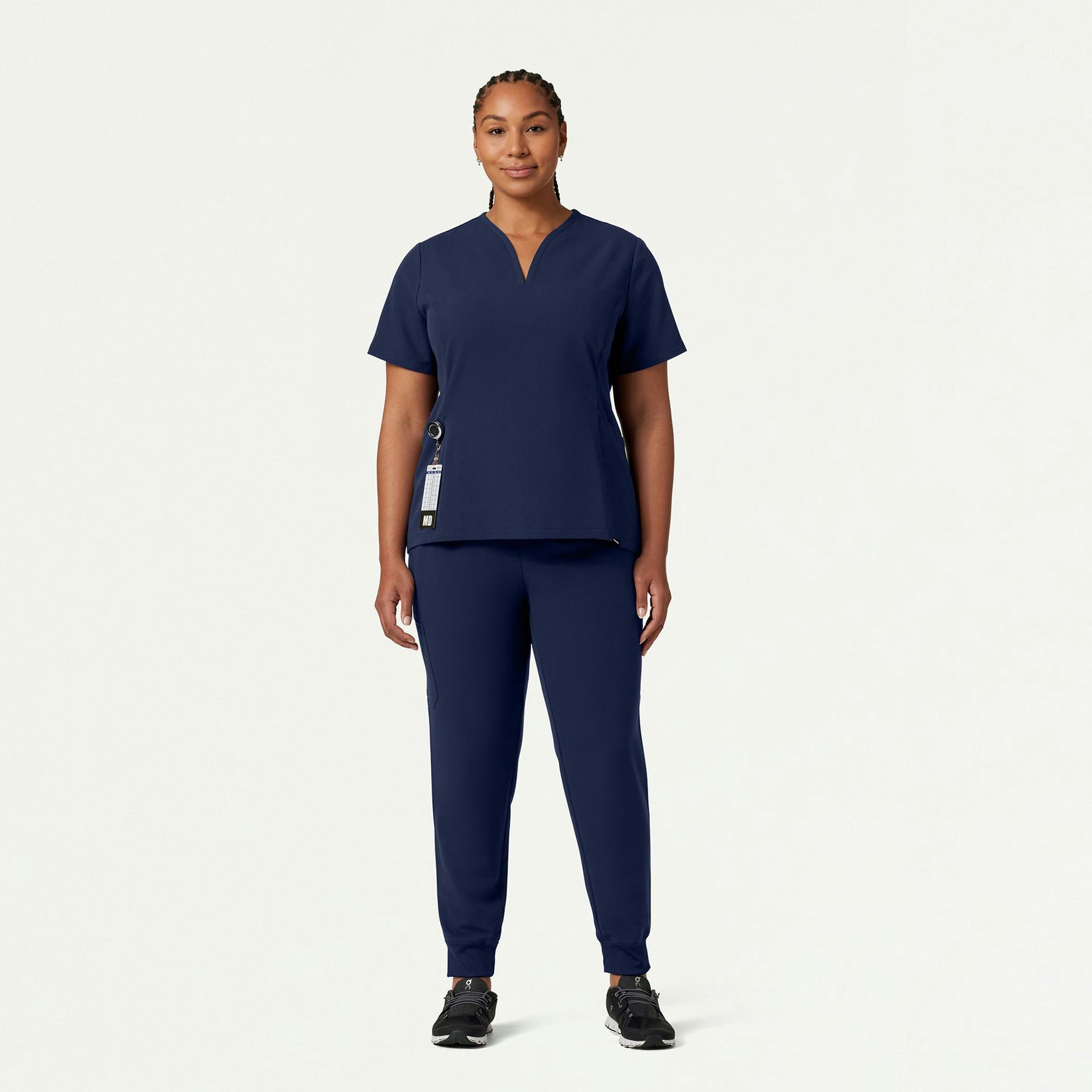 Silex Slim Knit-Waist Scrub Jogger - Midnight Navy - WOMEN'S PANTS - Jaanuu