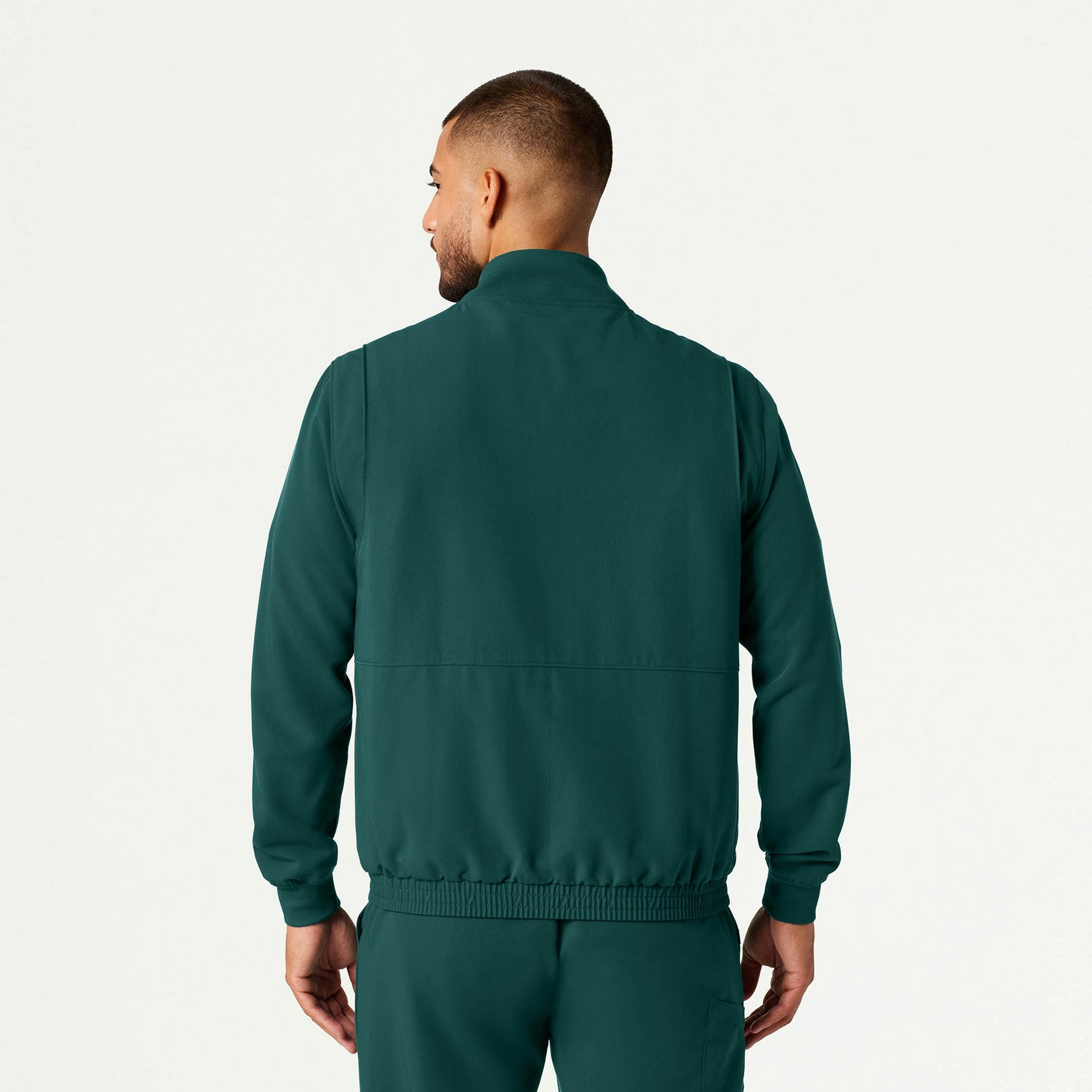 Wolfe Everyday 6-Pocket Scrub Jacket - Midnight Green - MEN'S JACKETS - Jaanuu