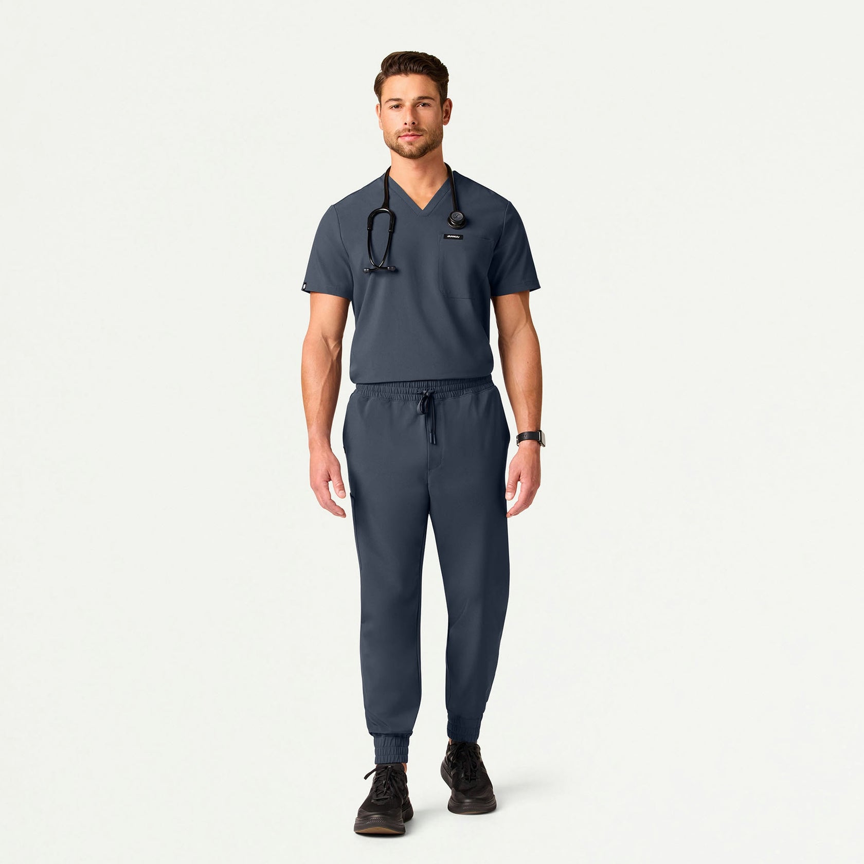 Holmes ULTRAlite™ 1-Pocket Scrub Top - Carbon Gray - MEN'S TOPS - Jaanuu