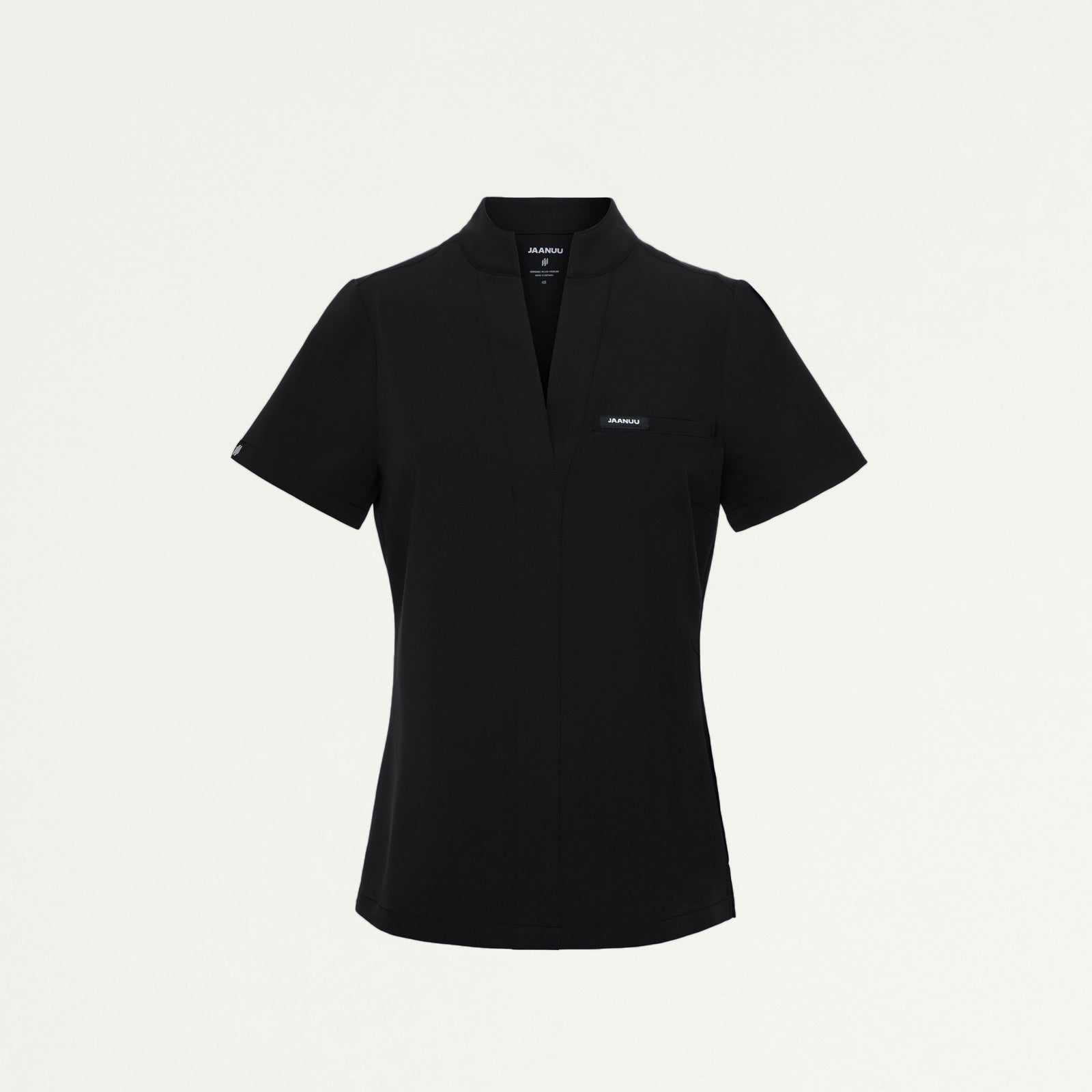 Serin Slim 1-Pocket Scrub Top - Black - WOMEN'S TOPS - Jaanuu