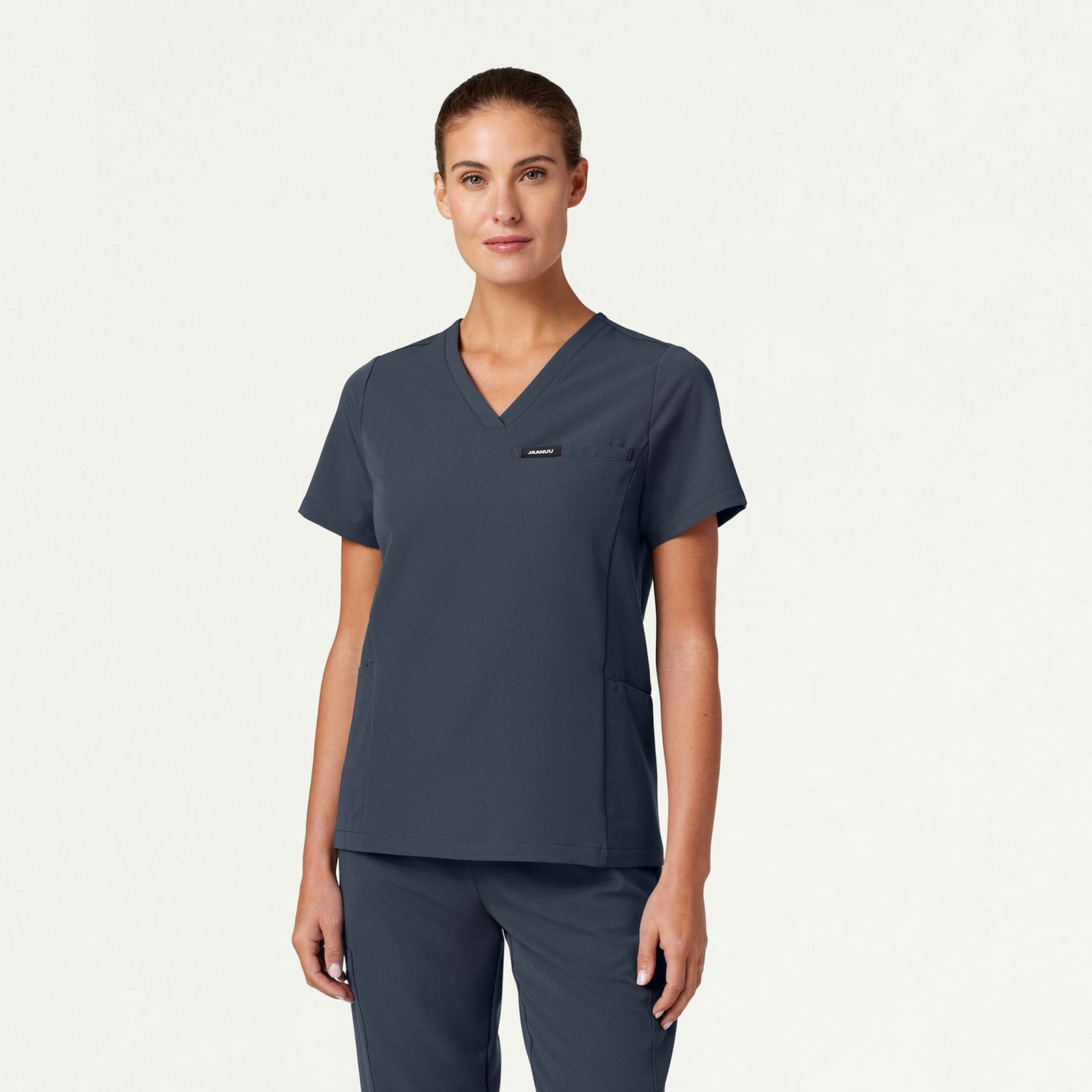 Magna 3-Pocket Scrub Top - Carbon Gray - WOMEN'S TOPS - Jaanuu