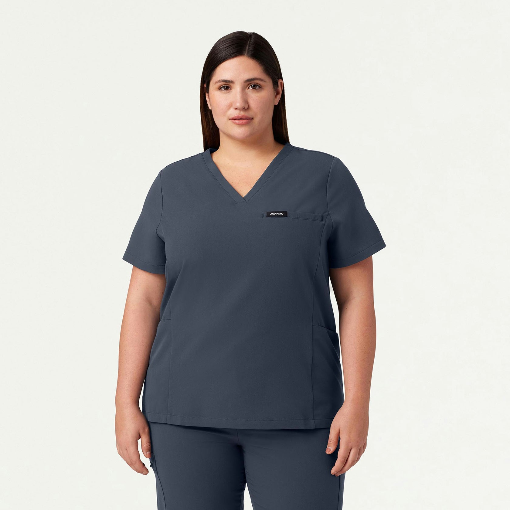 Magna 3-Pocket Scrub Top - Carbon Gray - WOMEN'S TOPS - Jaanuu