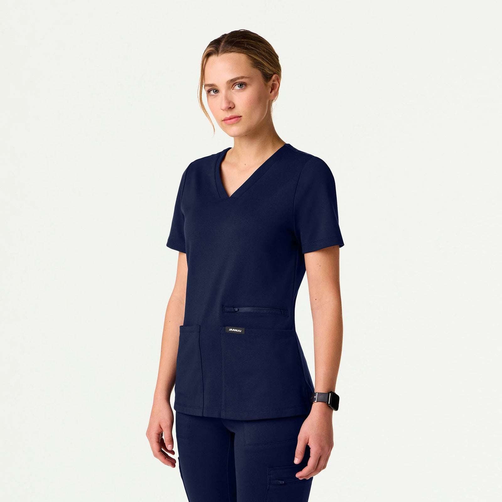 Kass Slim 4-Pocket ULTRAsoft Scrub Top - Midnight Navy - WOMEN'S TOPS - Jaanuu