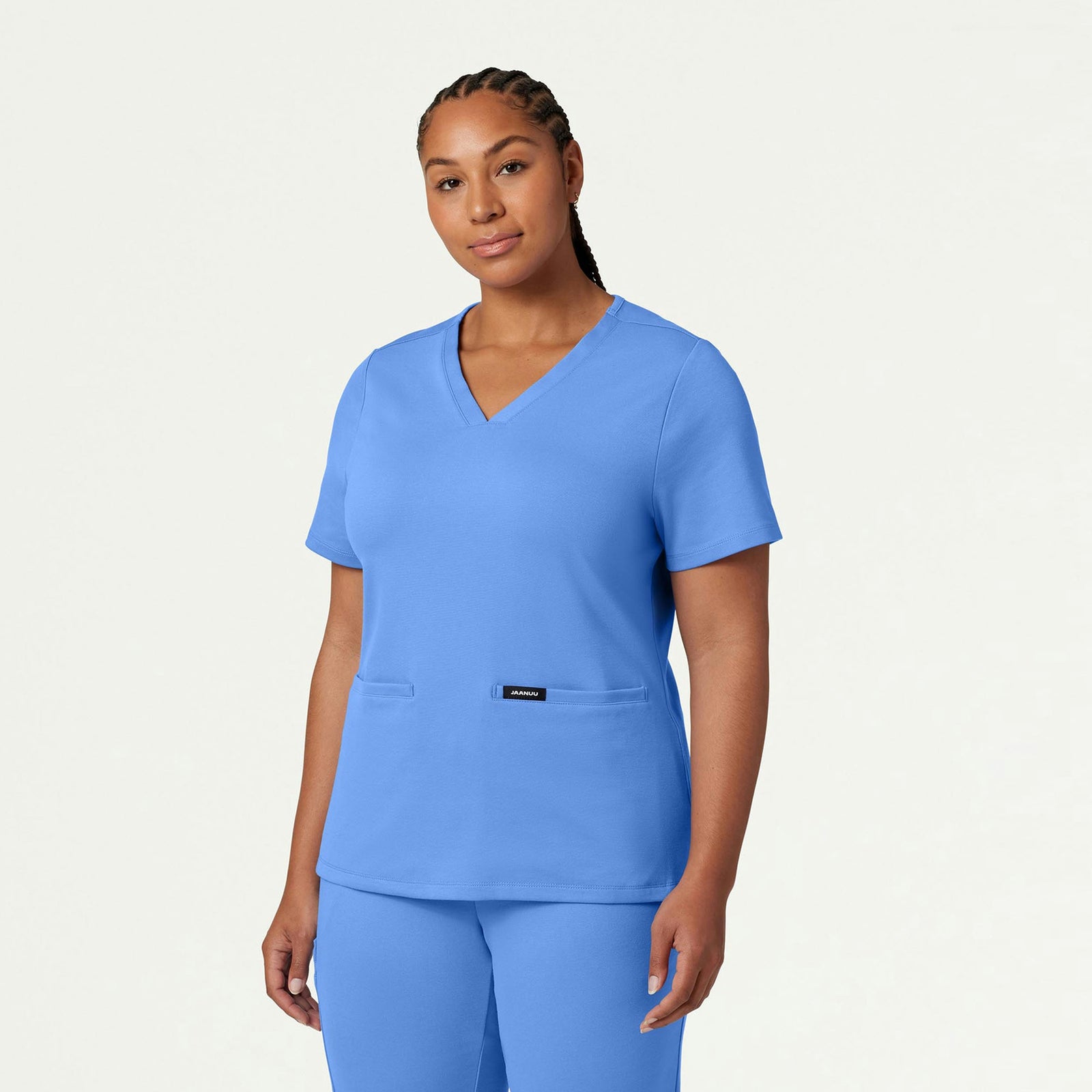 Cesi Slim ULTRAsoft Scrub Top - Ceil Blue - WOMEN'S TOPS - Jaanuu