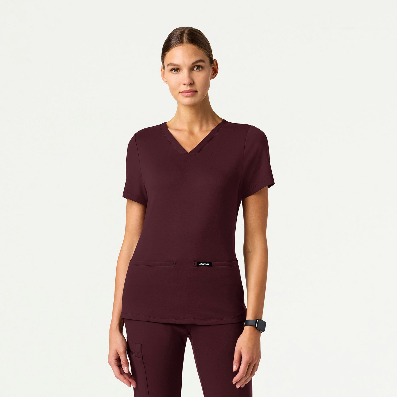 Cesi Slim ULTRAsoft Scrub Top - Raisin - WOMEN'S TOPS - Jaanuu