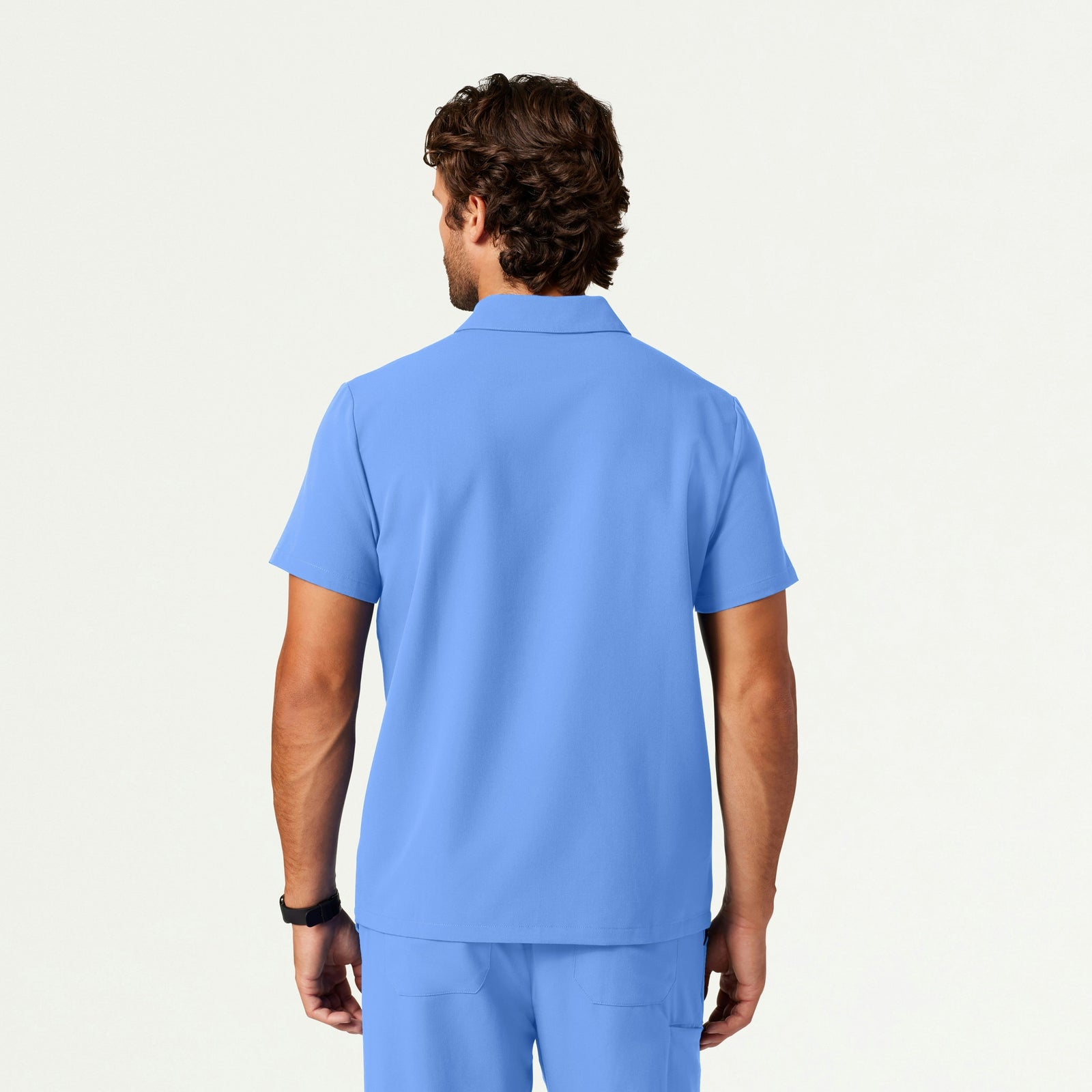 Axis Polo Scrub Top - Ceil Blue - MEN'S TOPS - Jaanuu