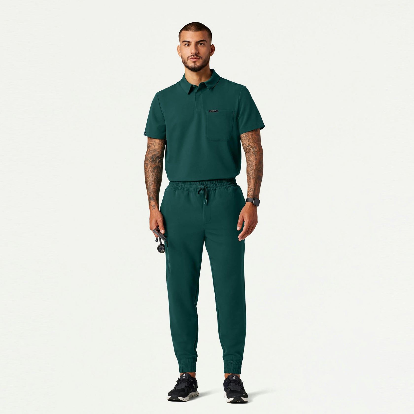 Cobot 8-Pocket Scrub Jogger - Midnight Green - MEN'S PANTS - Jaanuu