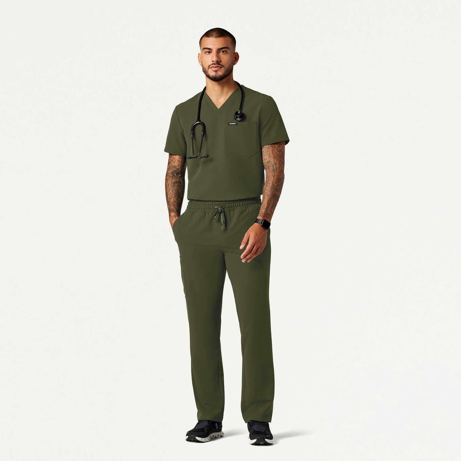 Rhodes Everyday Straight-Leg Scrub Pant - Olive - MEN'S PANTS - Jaanuu