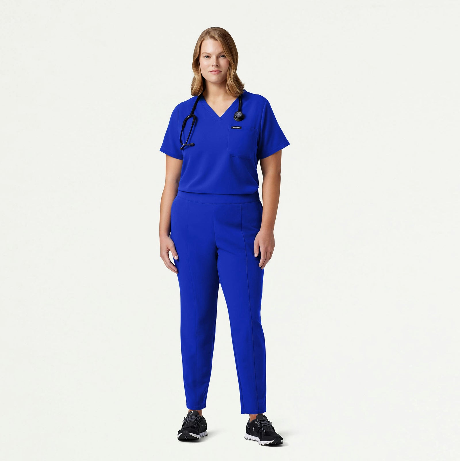 Lio Tapered 5-Pocket Scrub Pant - Electric Blue - WOMEN'S PANTS - Jaanuu