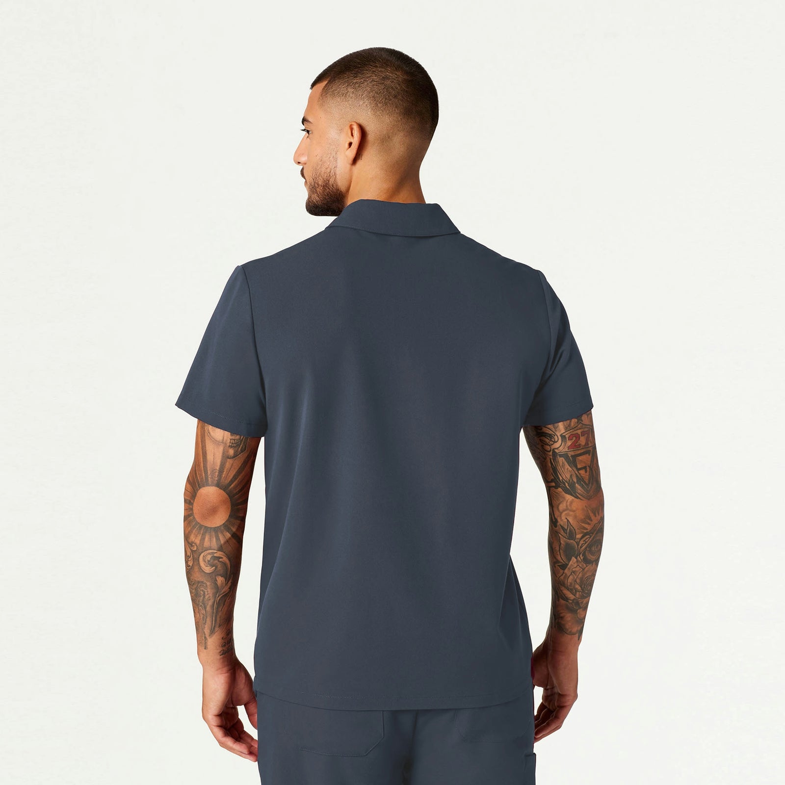 Axis Polo Scrub Top - Carbon Gray - MEN'S TOPS - Jaanuu