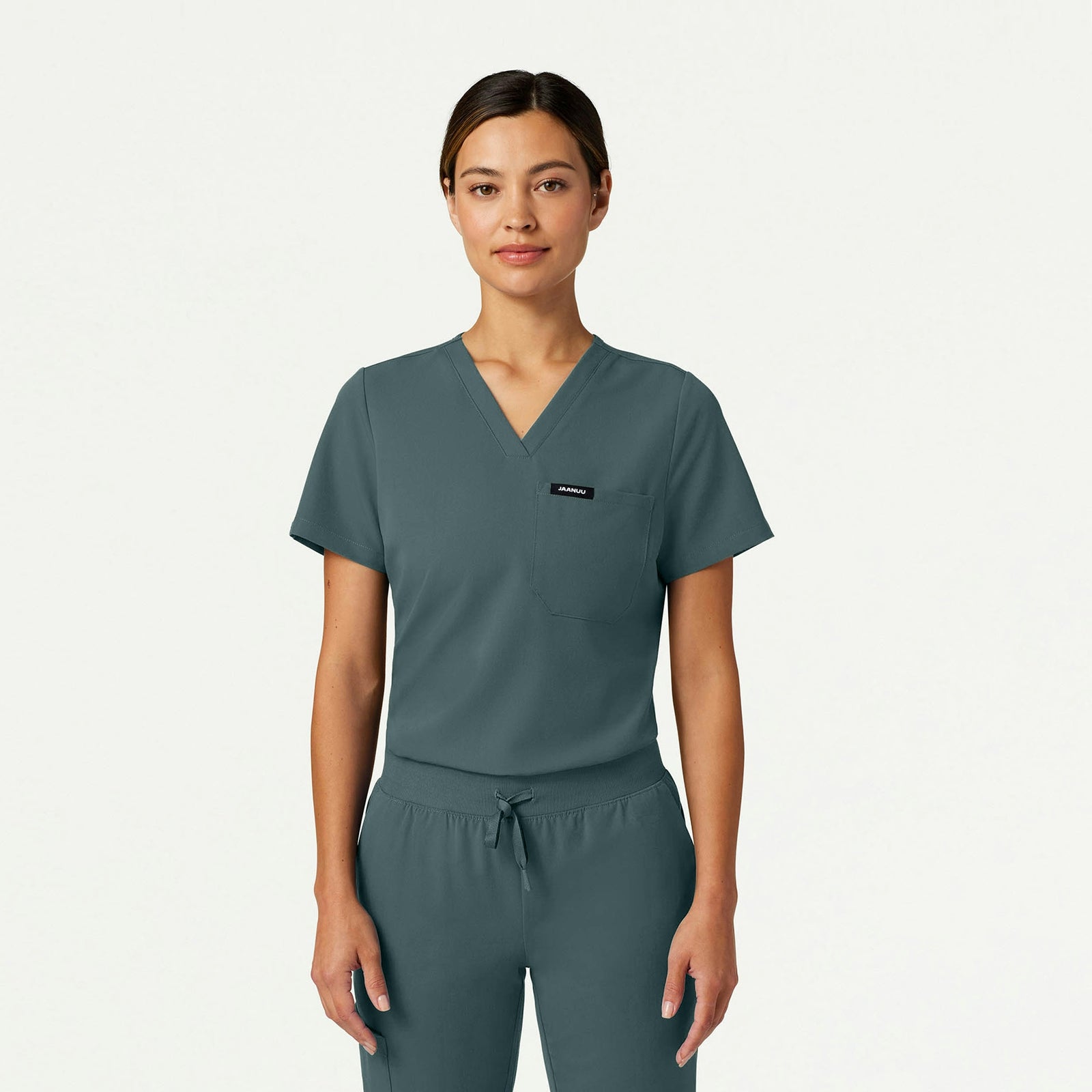 Rhena Slim Essential 1-Pocket Scrub Top - Alpine Green - WOMEN'S TOPS - Jaanuu