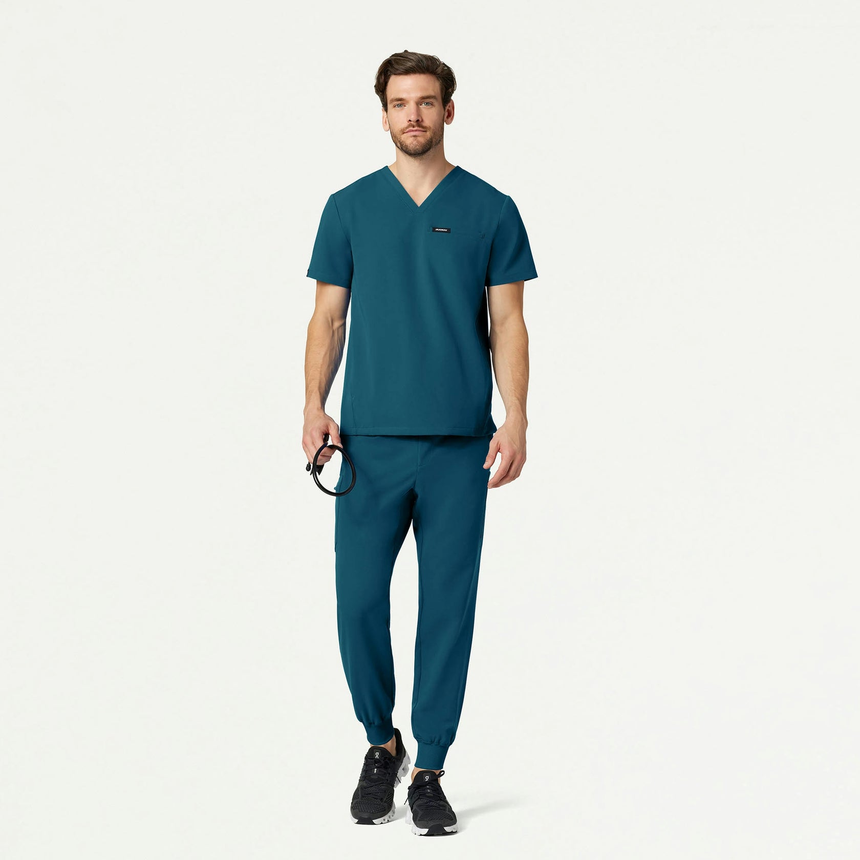 Platt 3-Pocket Scrub Top - Caribbean Blue - MEN'S TOPS - Jaanuu