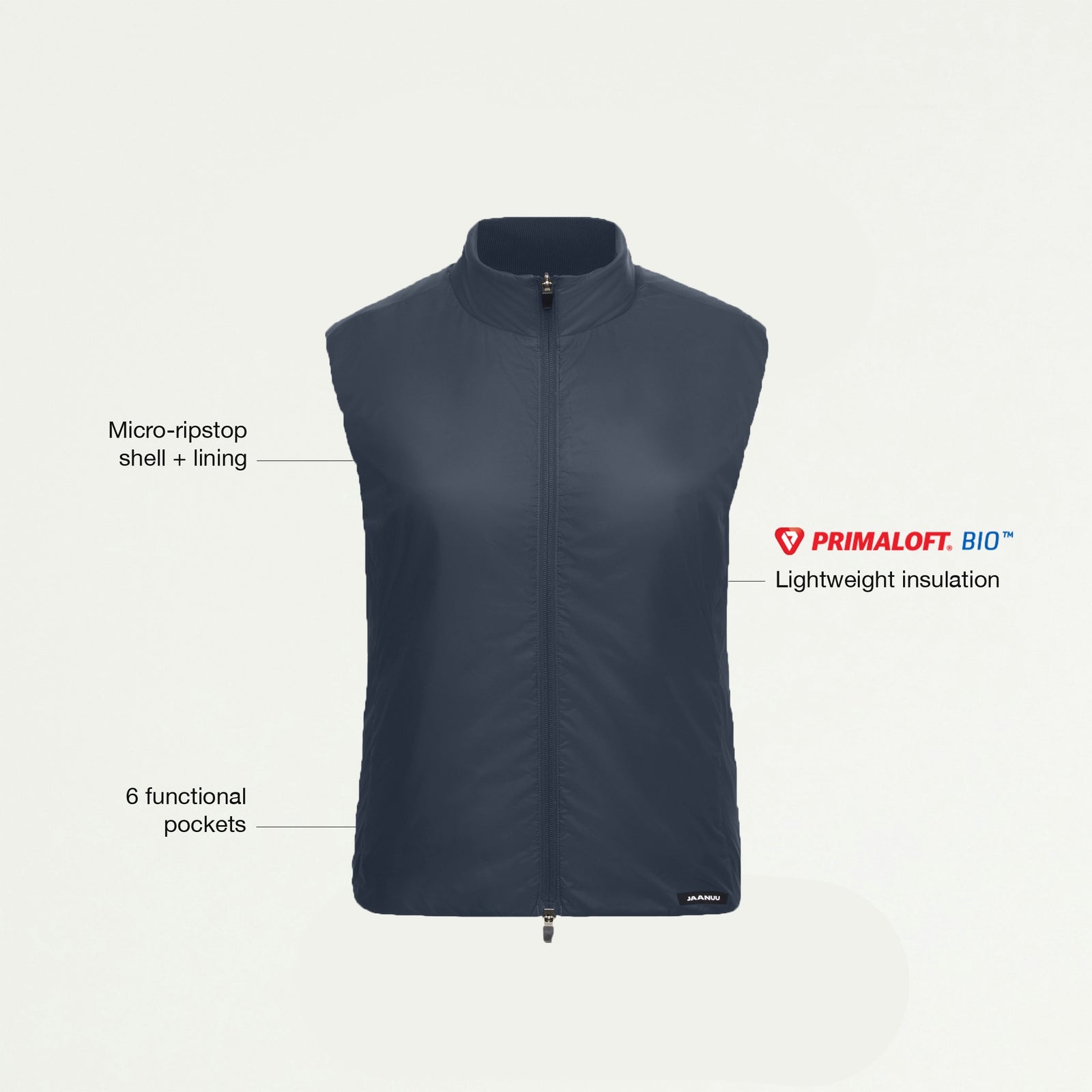 Phantom Slim Insulated Vest - Carbon Gray - WOMEN'S JACKETS - Jaanuu