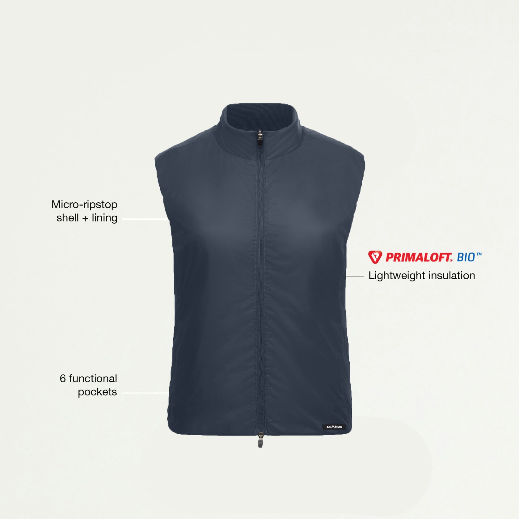 Phantom Slim Insulated Vest - Carbon Gray - WOMEN'S JACKETS - Jaanuu