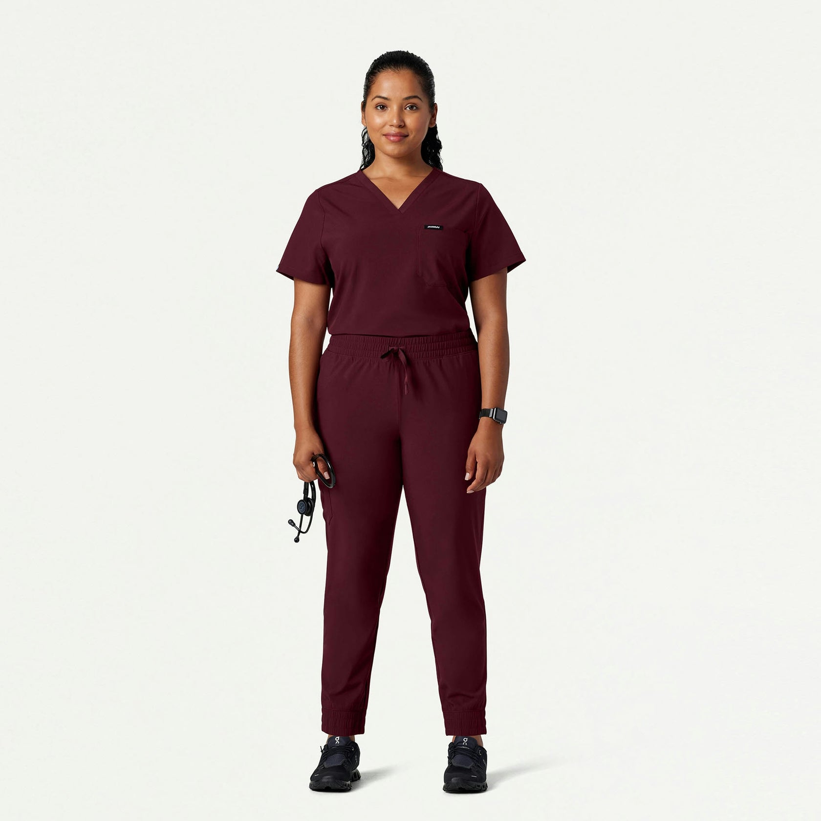 Fiora Slim ULTRAlite Scrub Jogger - Burgundy - WOMEN'S PANTS - Jaanuu