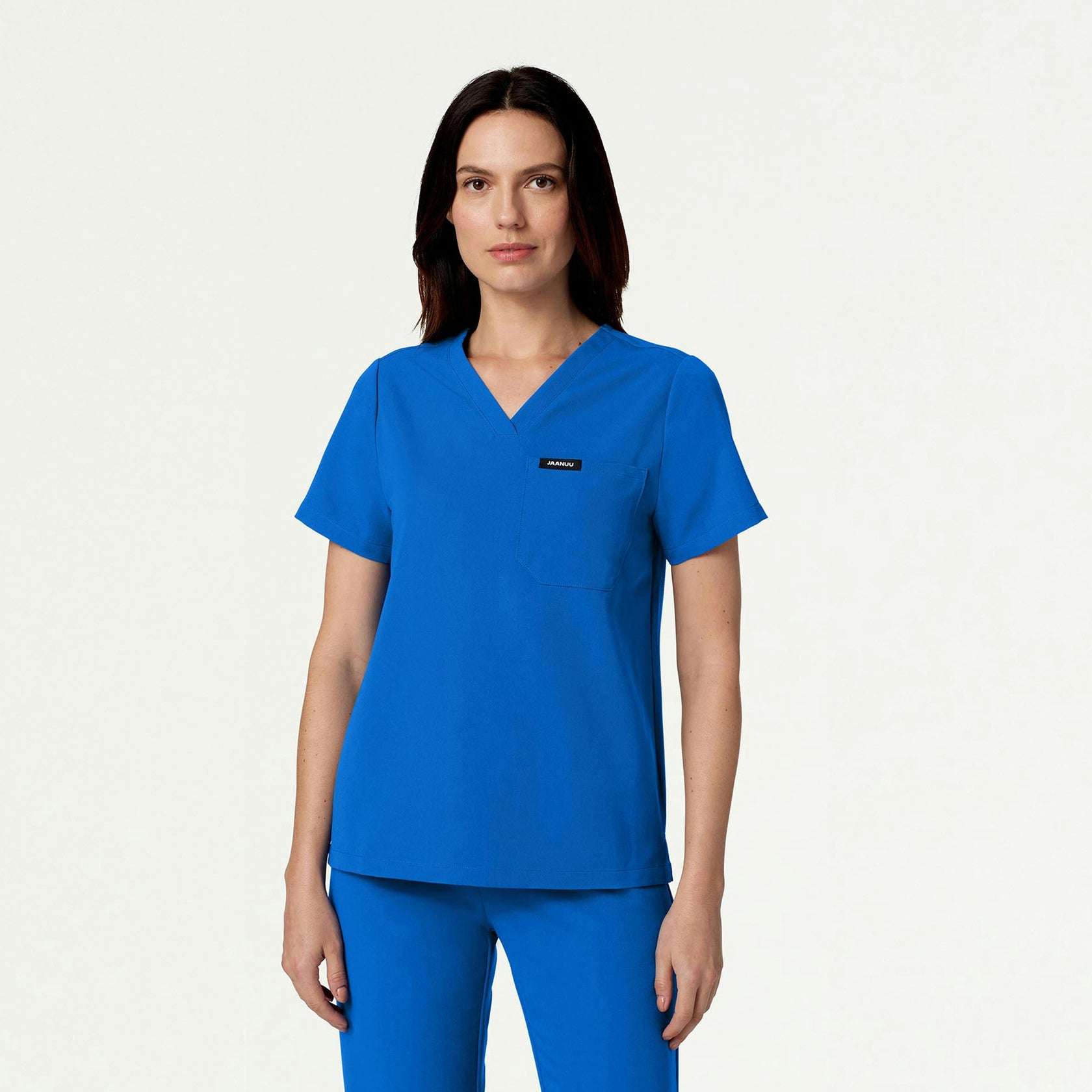 Rhena Essential 1-Pocket Scrub Top - Royal Blue - WOMEN'S TOPS - Jaanuu