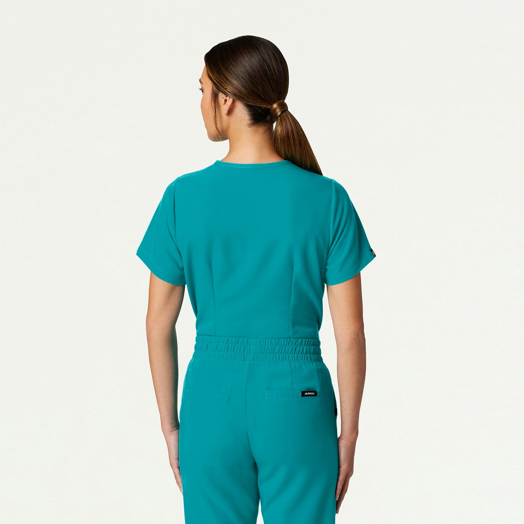 Rhena Essential 1-Pocket Scrub Top - Aqua - WOMEN'S TOPS - Jaanuu