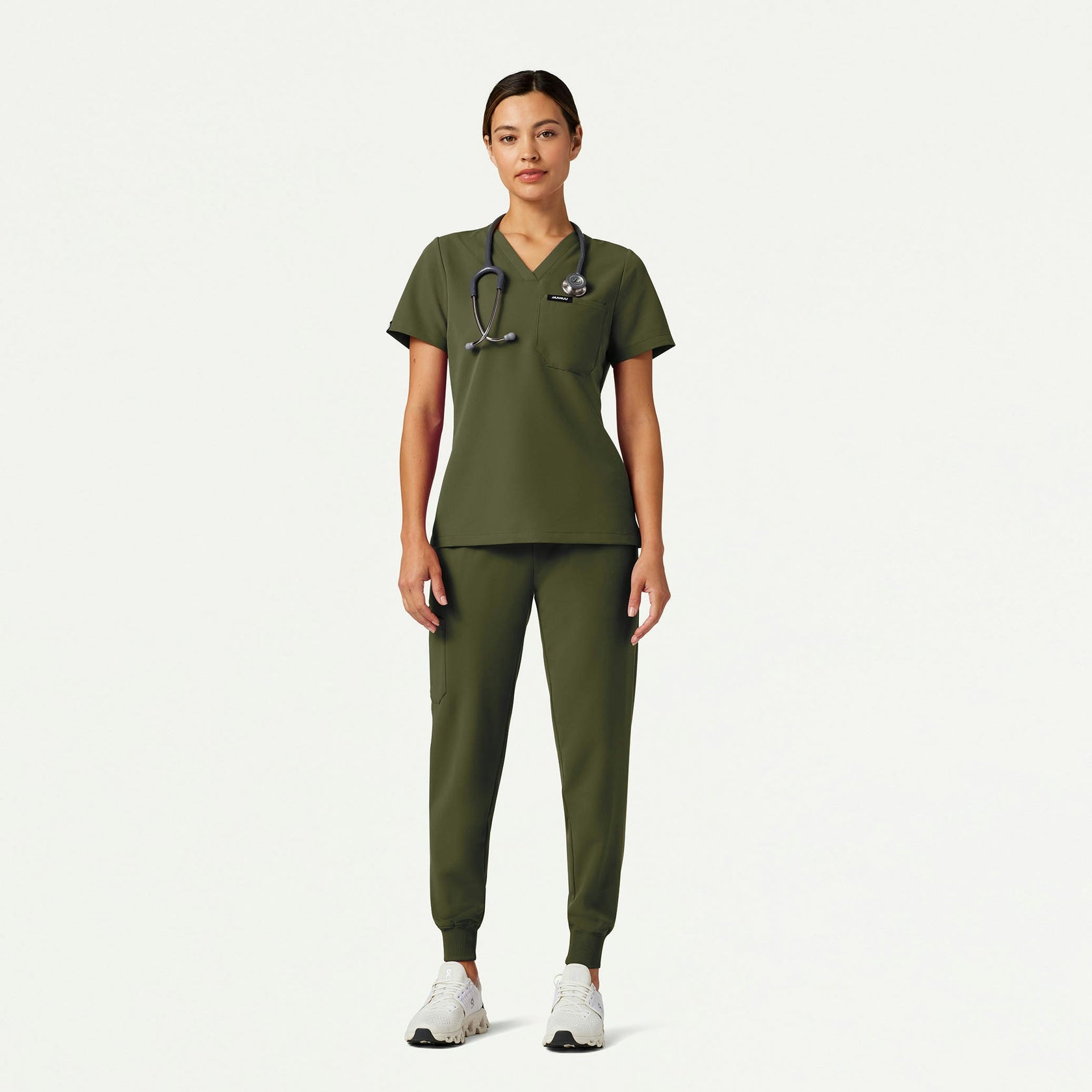 Silex Slim Knit-Waist Scrub Jogger - Olive - WOMEN'S PANTS - Jaanuu