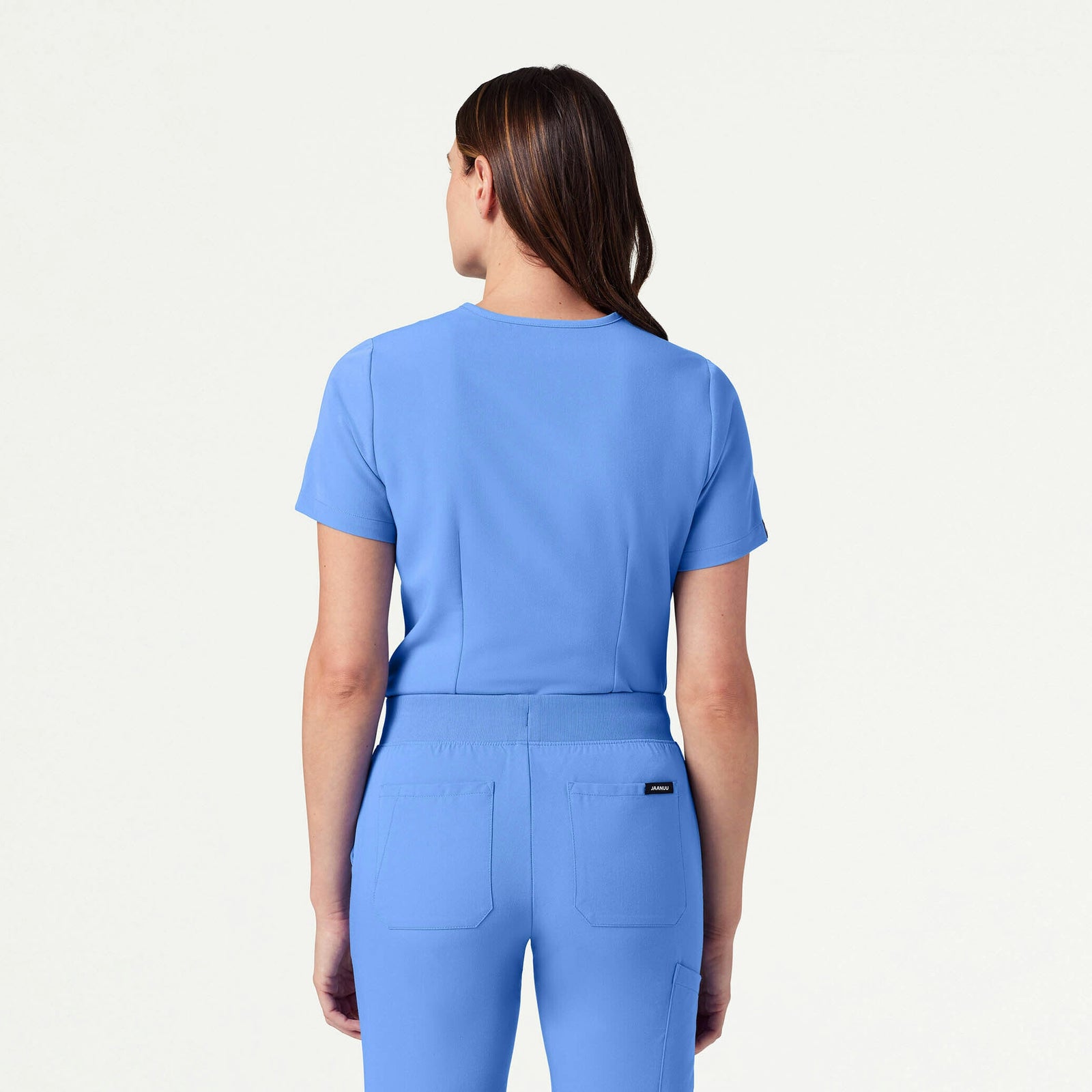 Rhena Slim Essential 1-Pocket Scrub Top - Ceil Blue - WOMEN'S TOPS - Jaanuu