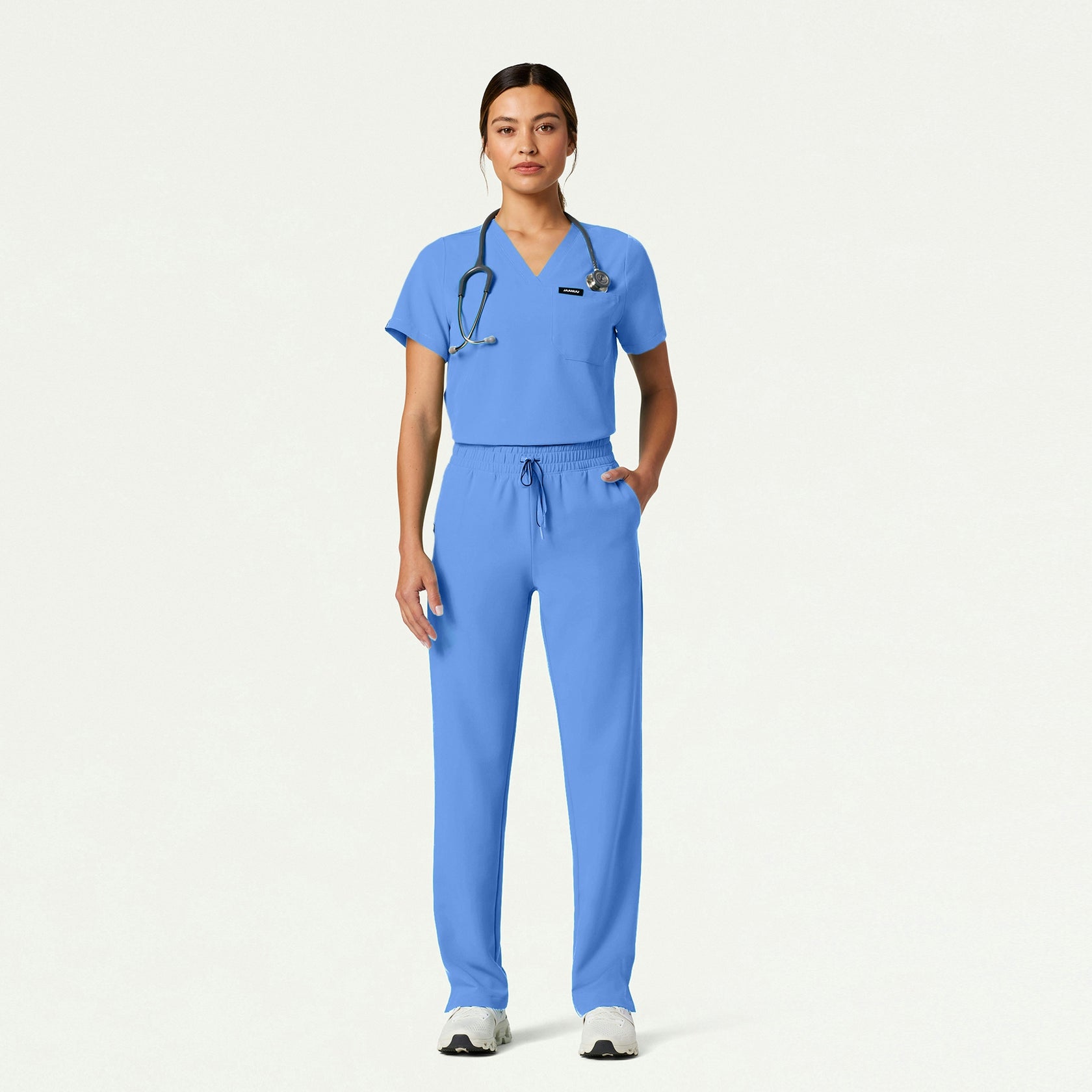 Kerr 365 High Waisted Scrub Pant - Ceil Blue - WOMEN'S PANTS - Jaanuu