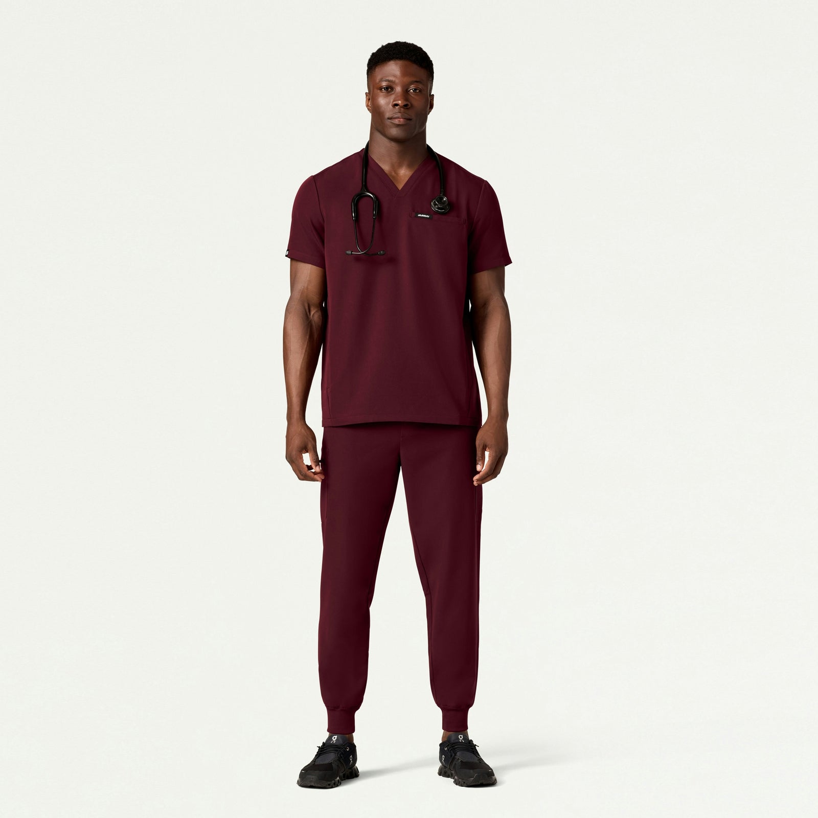 Osmo 8-Pocket Scrub Jogger - Burgundy - MEN'S PANTS - Jaanuu