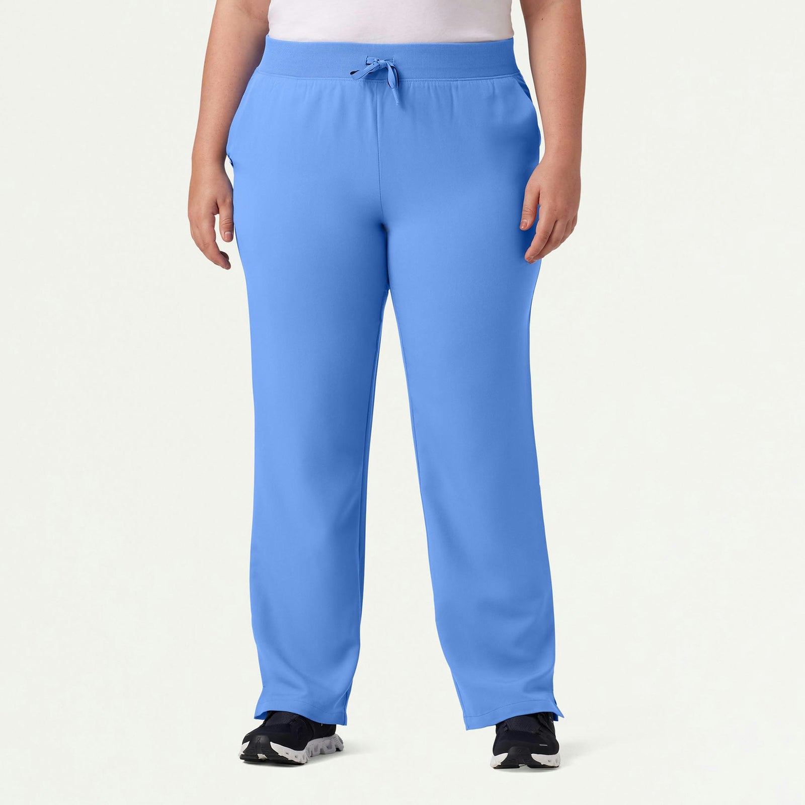 Xenos Essential Knit-Waist Scrub Pant - Ceil Blue - WOMEN'S PANTS - Jaanuu