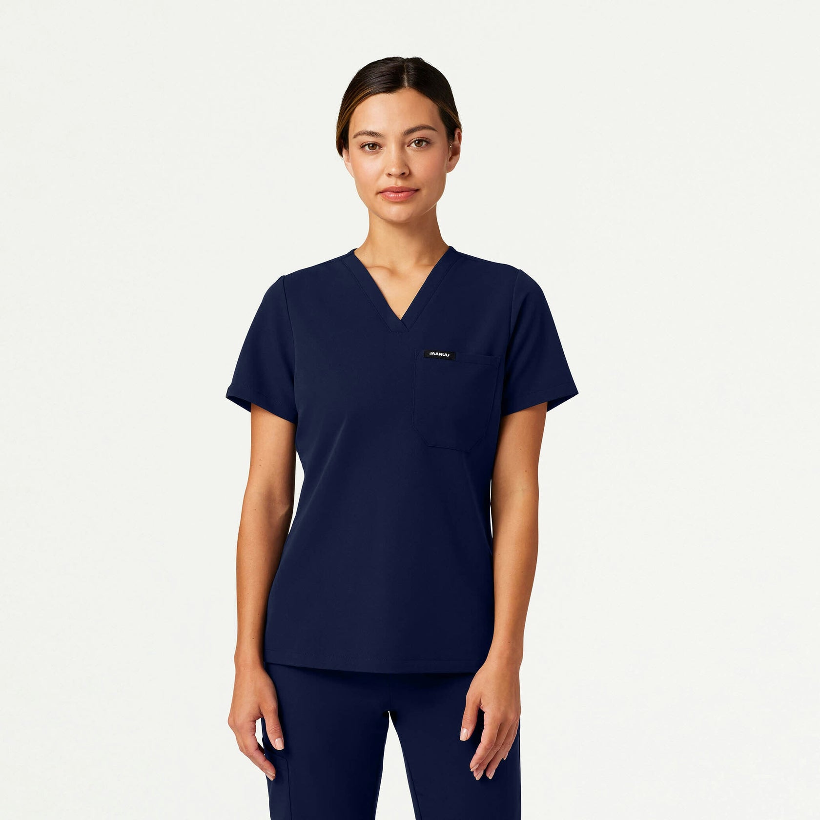 Rhena Slim Essential 1-Pocket Scrub Top - Midnight Navy - WOMEN'S TOPS - Jaanuu