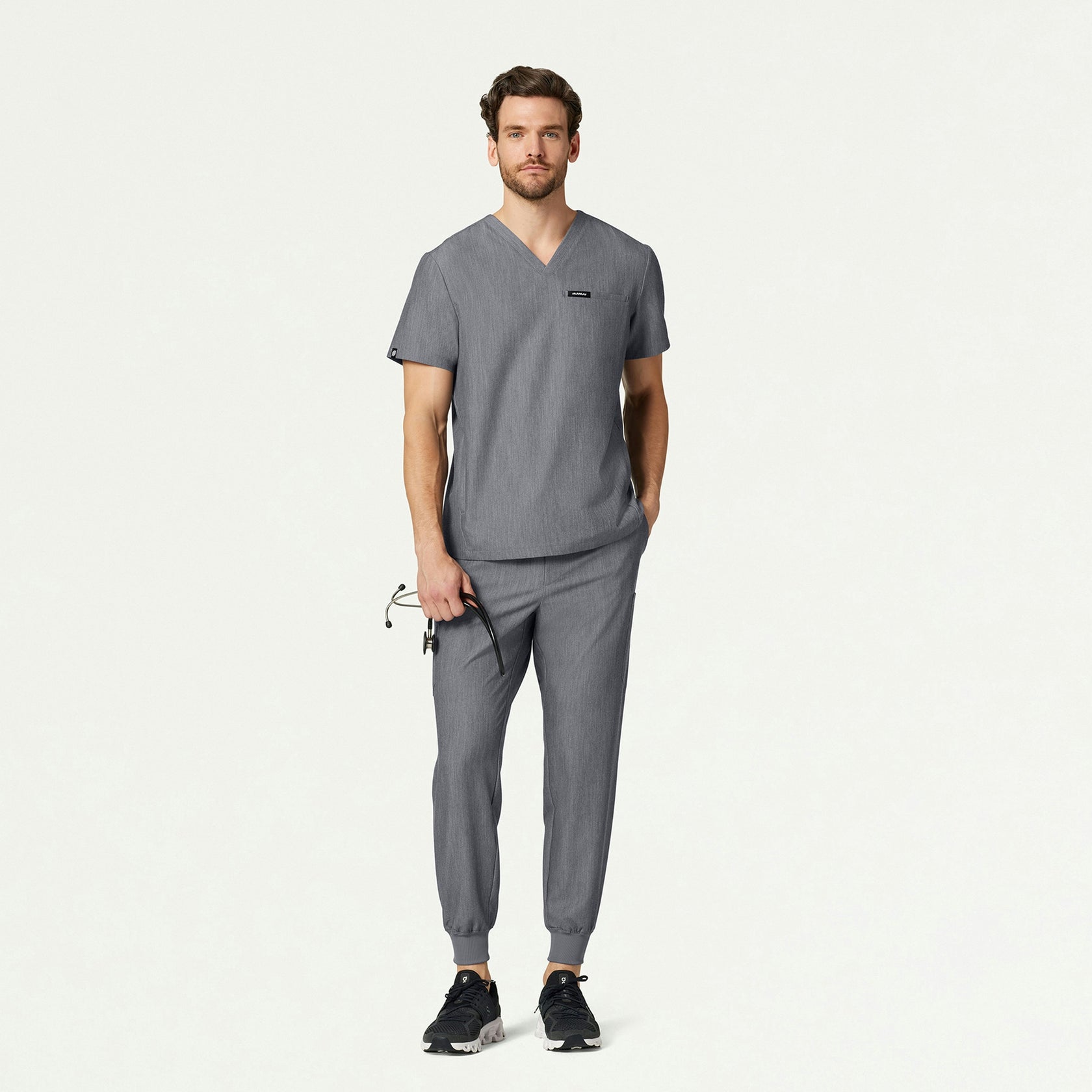 Osmo 8-Pocket Scrub Jogger - Heather Gray - MEN'S PANTS - Jaanuu