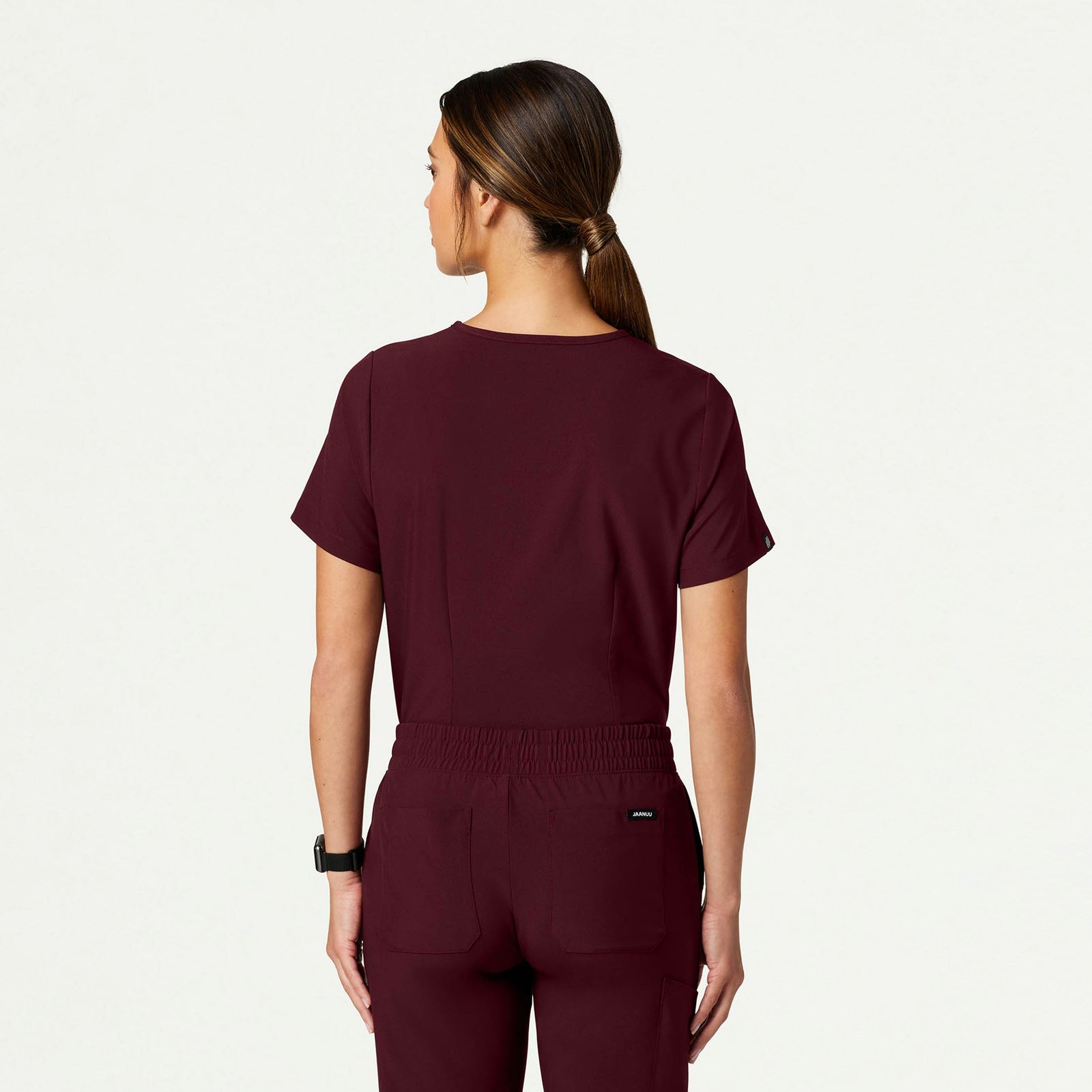 Pret 1-Pocket Classic Scrub Top - Burgundy - WOMEN'S TOPS - Jaanuu