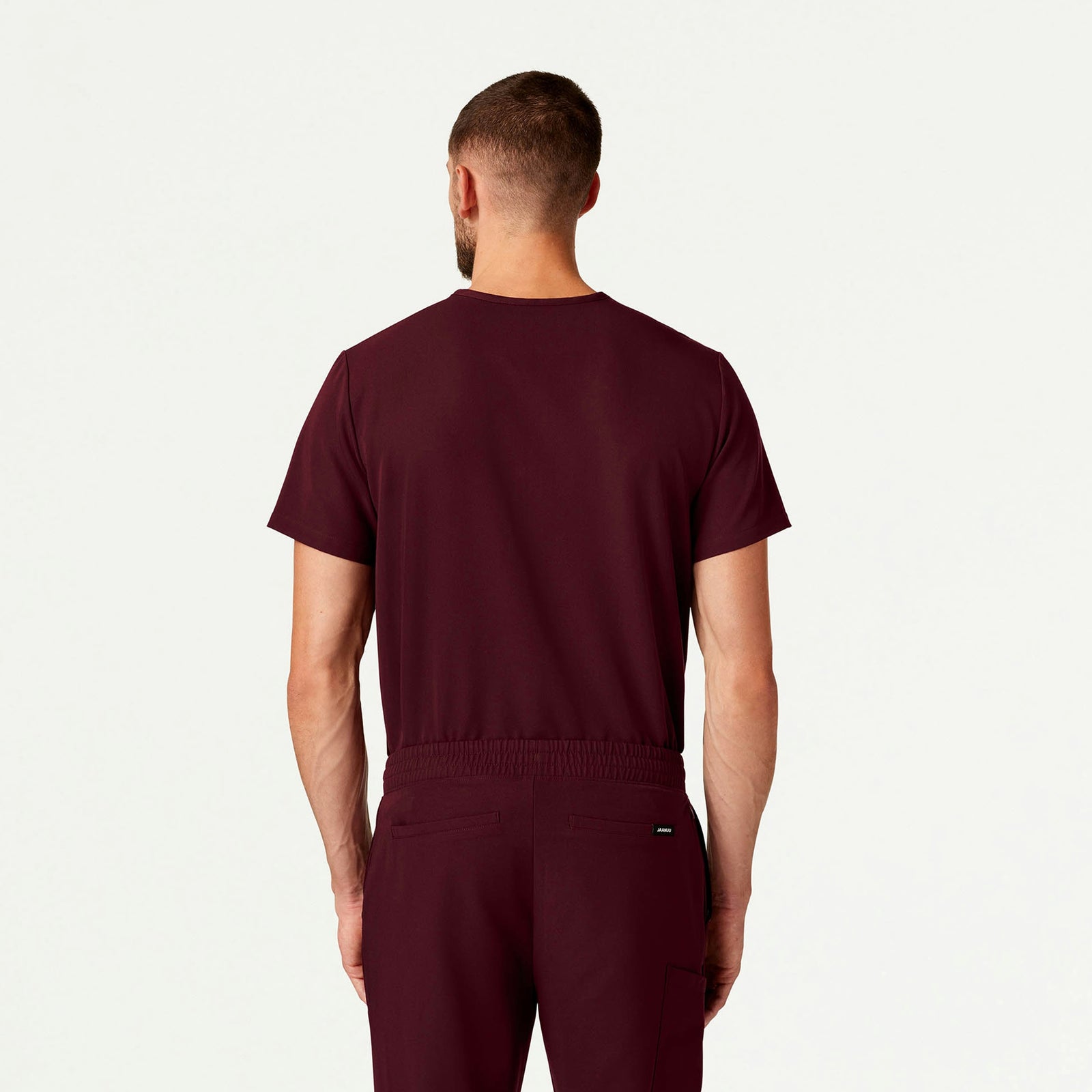 Holmes Everyday 1-Pocket Scrub Top - Burgundy - MEN'S TOPS - Jaanuu